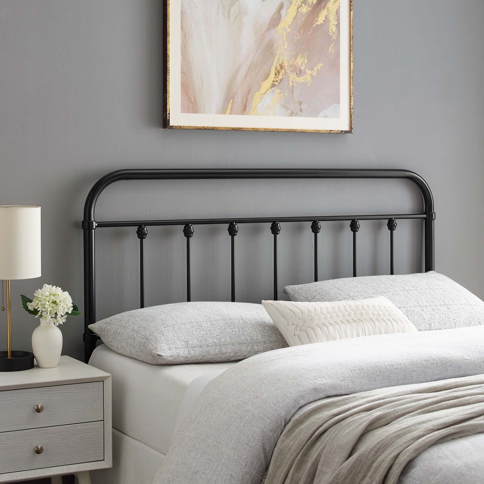 Sage Metal Twin Headboard, Black