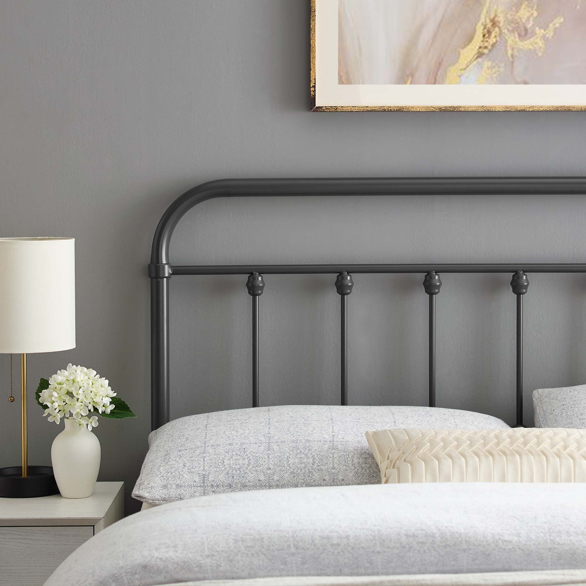 Sage Metal Twin Headboard, Gray