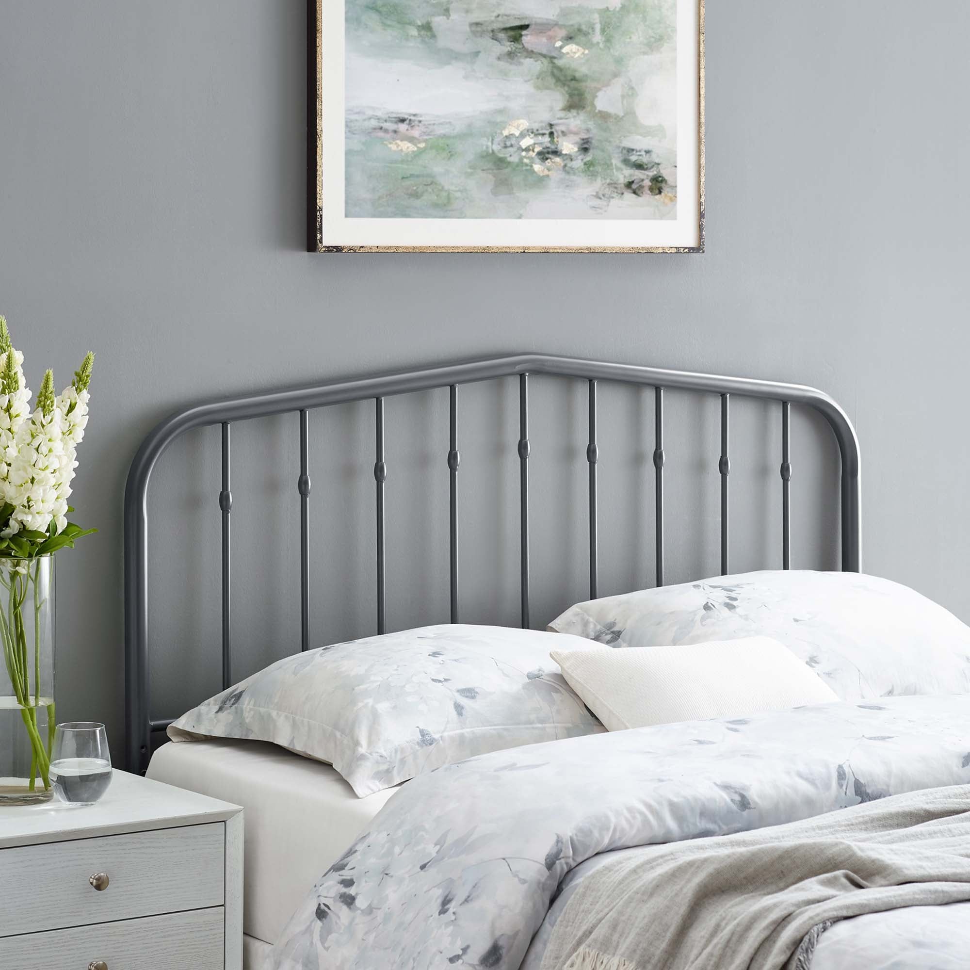 Lennon Metal Full Headboard, Gray