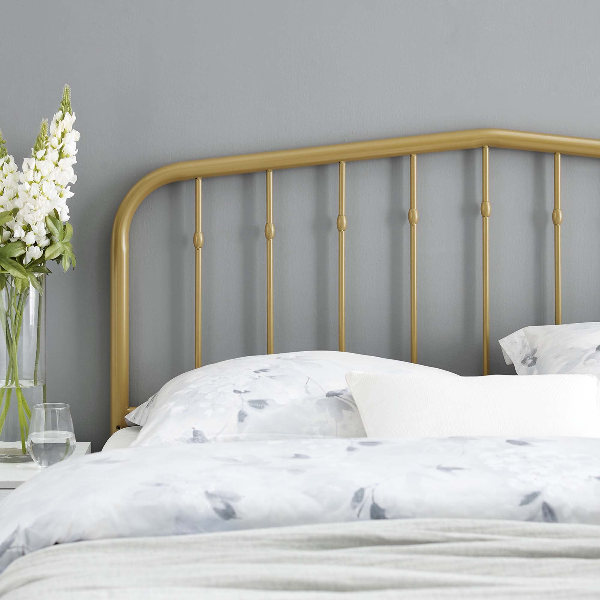 Lennon Metal Queen Headboard, Gold