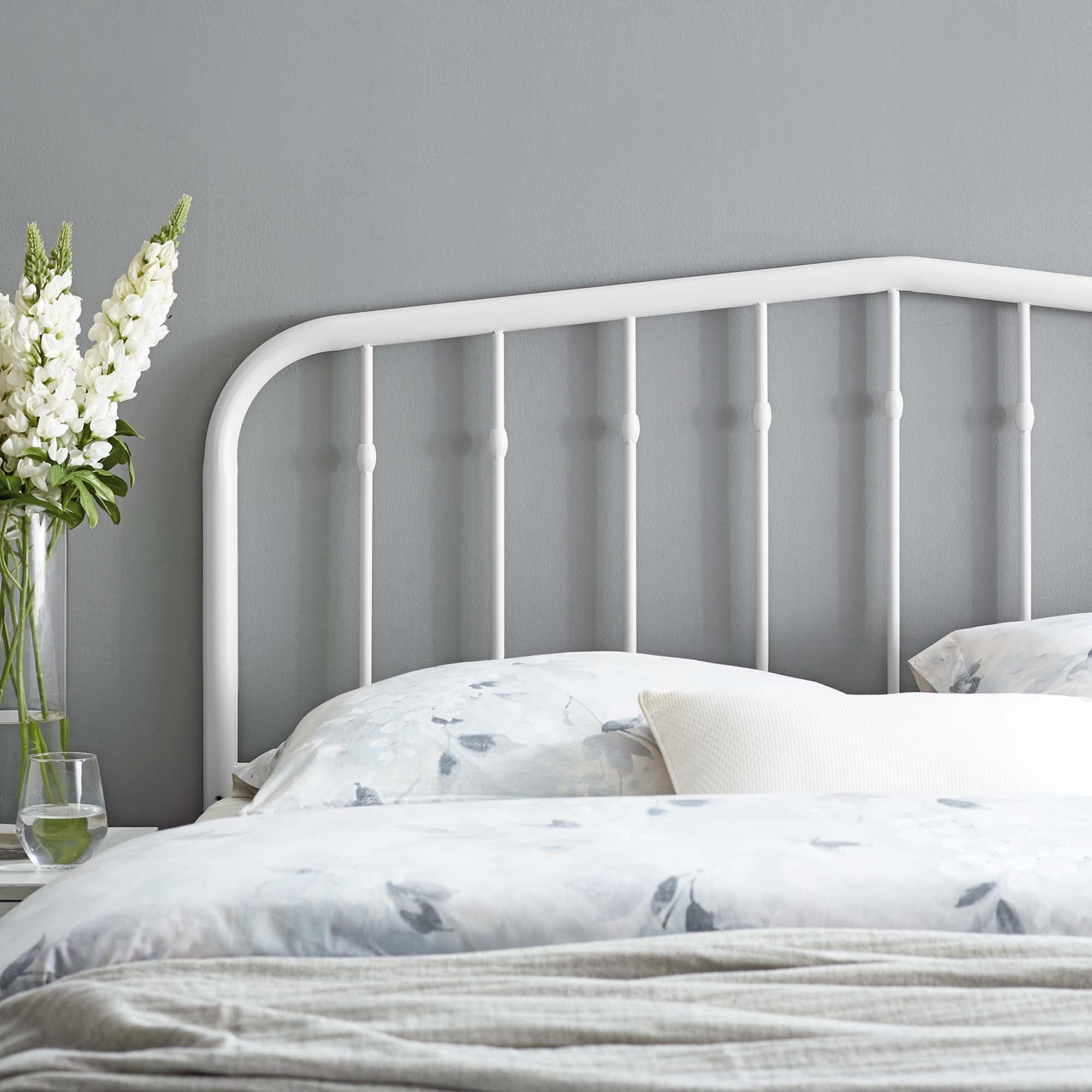 Lennon Metal Queen Headboard, White