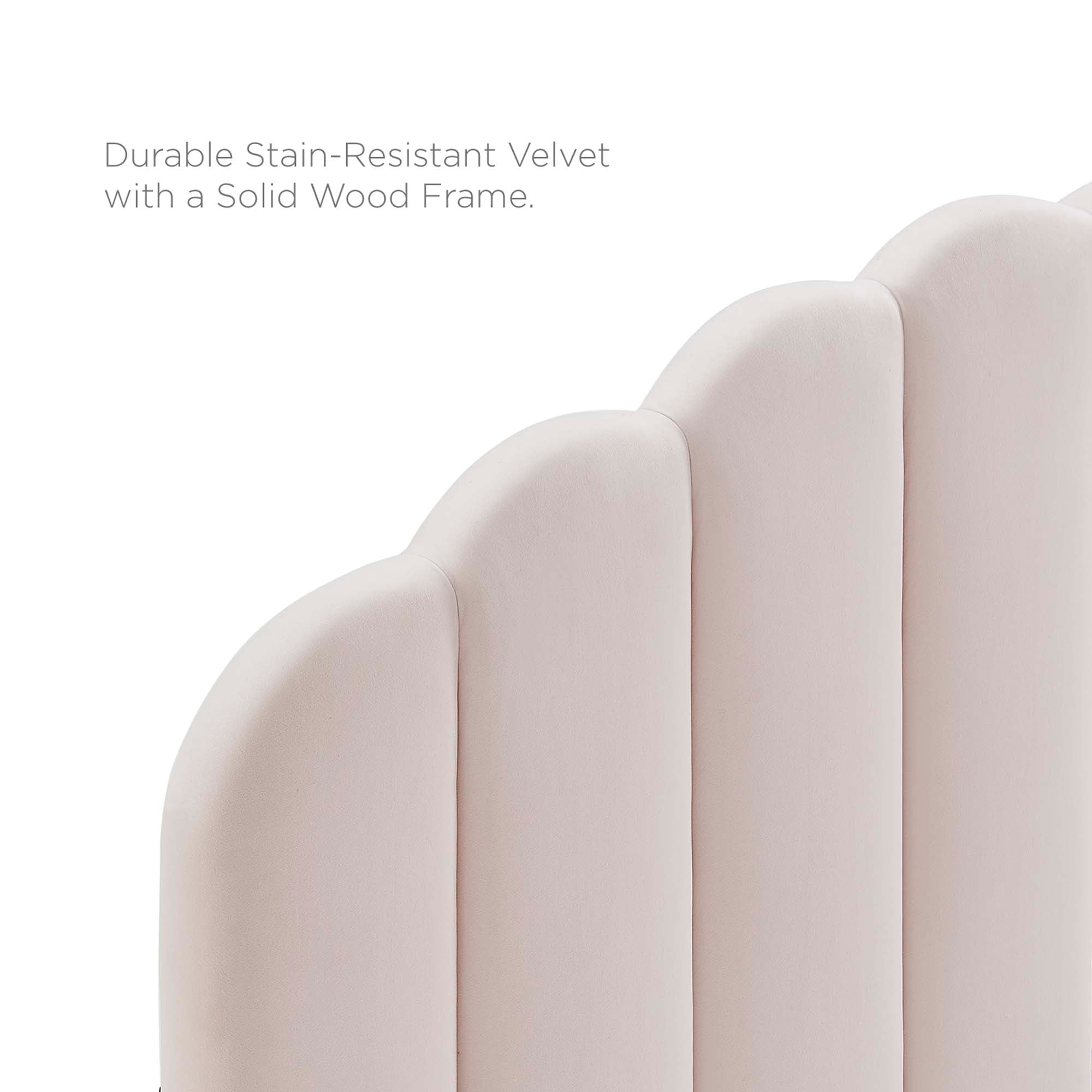Veronique Performance Velvet Twin Headboard, Pink