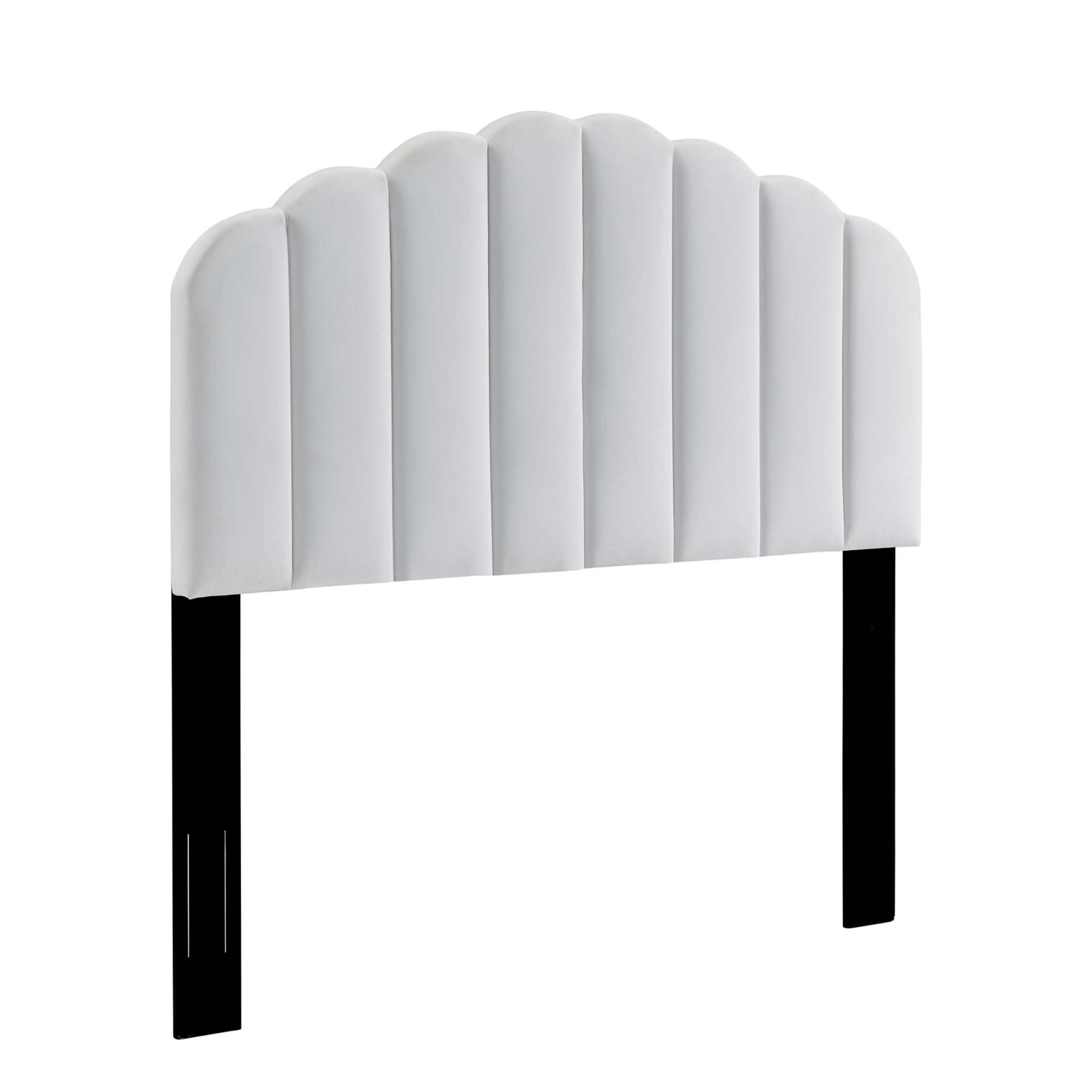 Veronique Performance Velvet Twin Headboard, White
