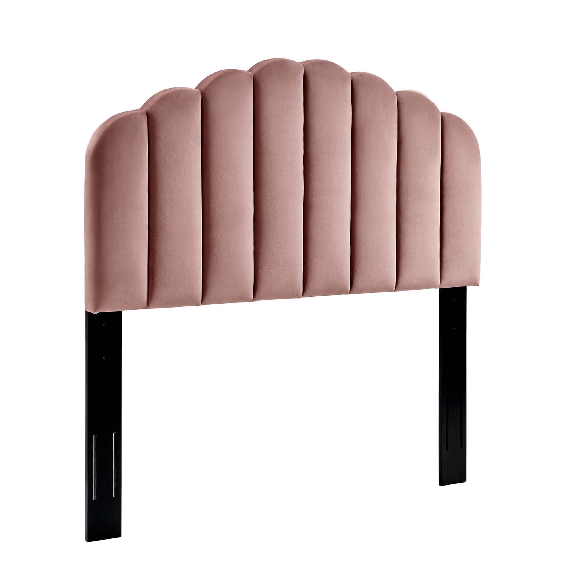 Veronique Performance Velvet Full/Queen Headboard, Dusty Rose
