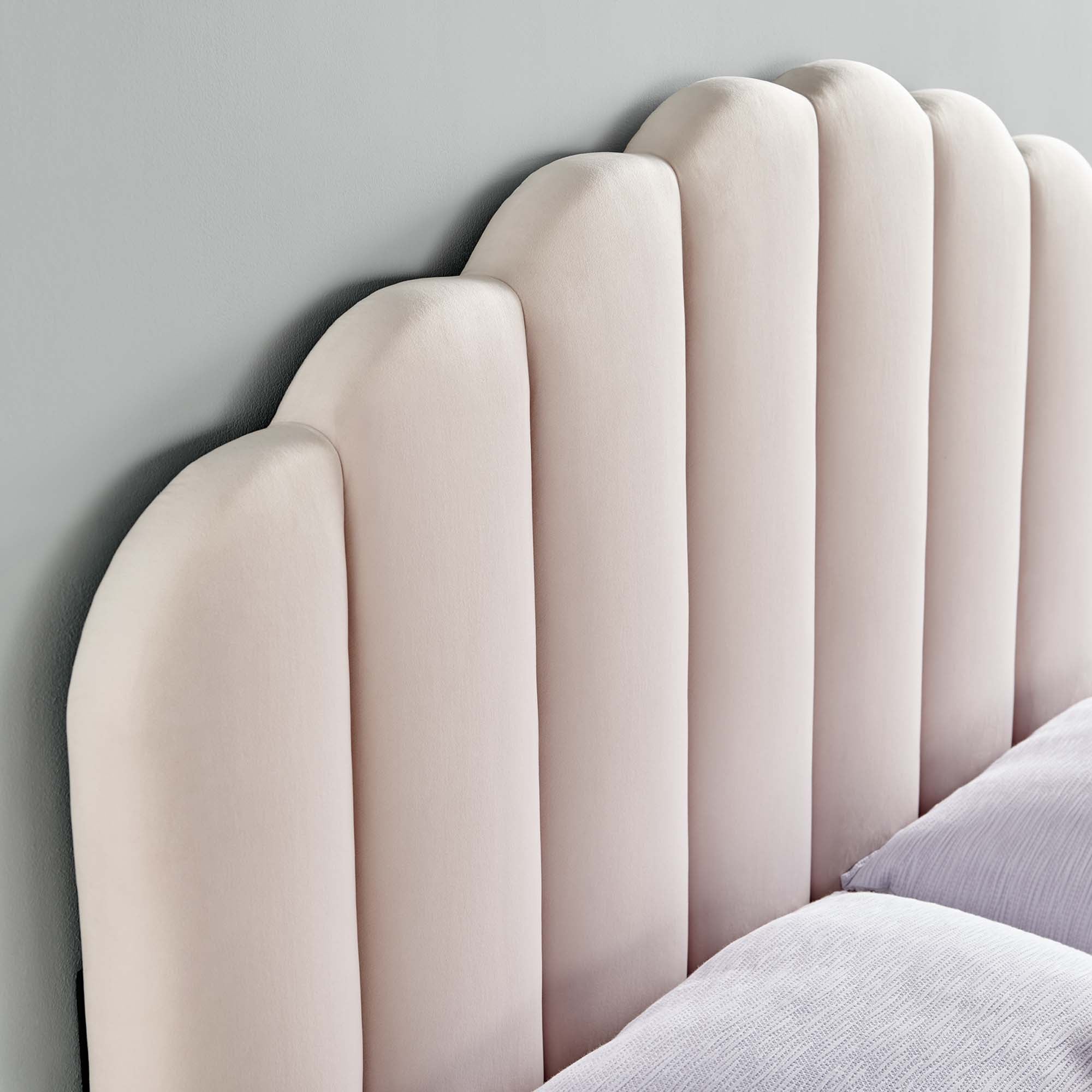 Veronique Performance Velvet Full/Queen Headboard, Pink
