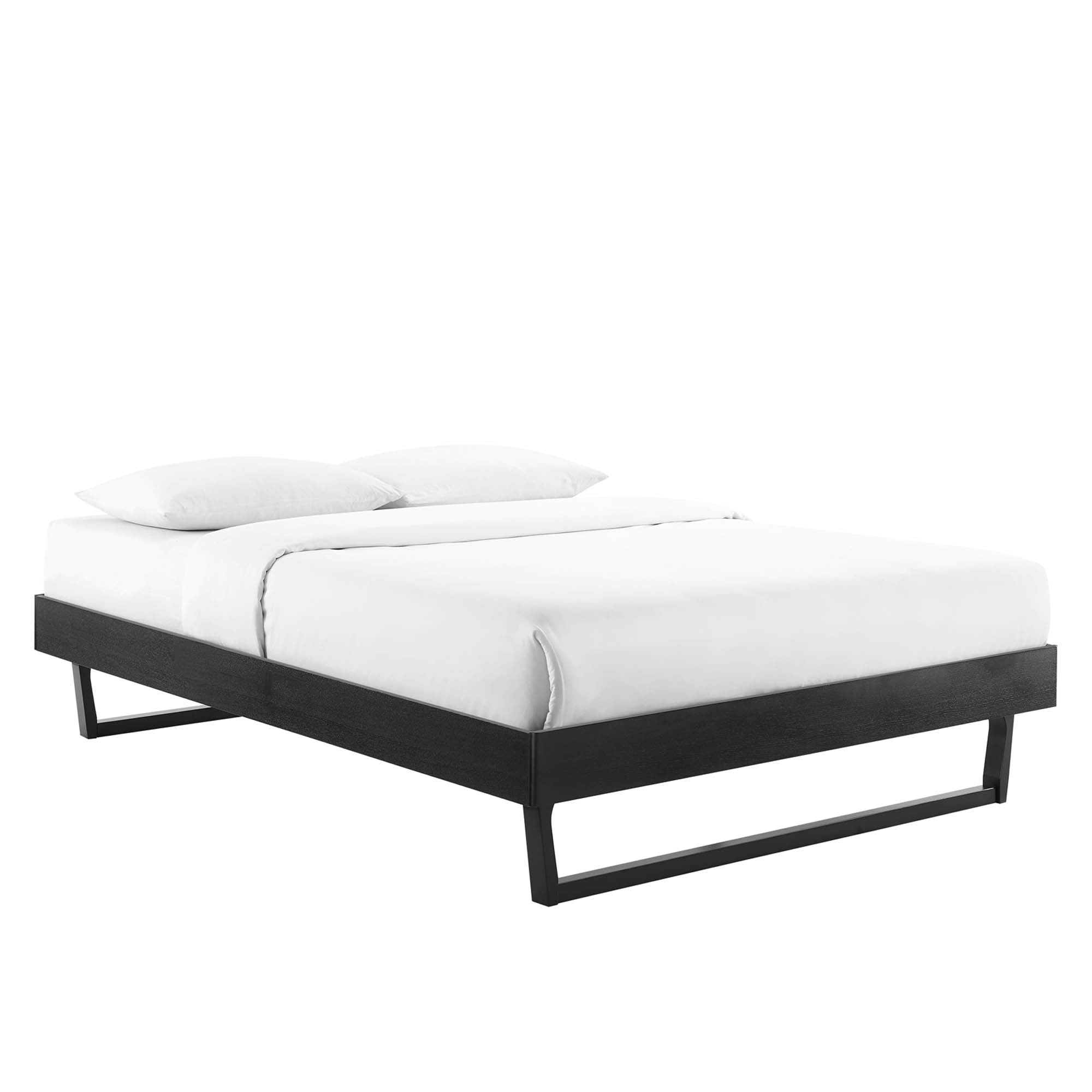 Billie Wood Full Platform Bed Frame, Black