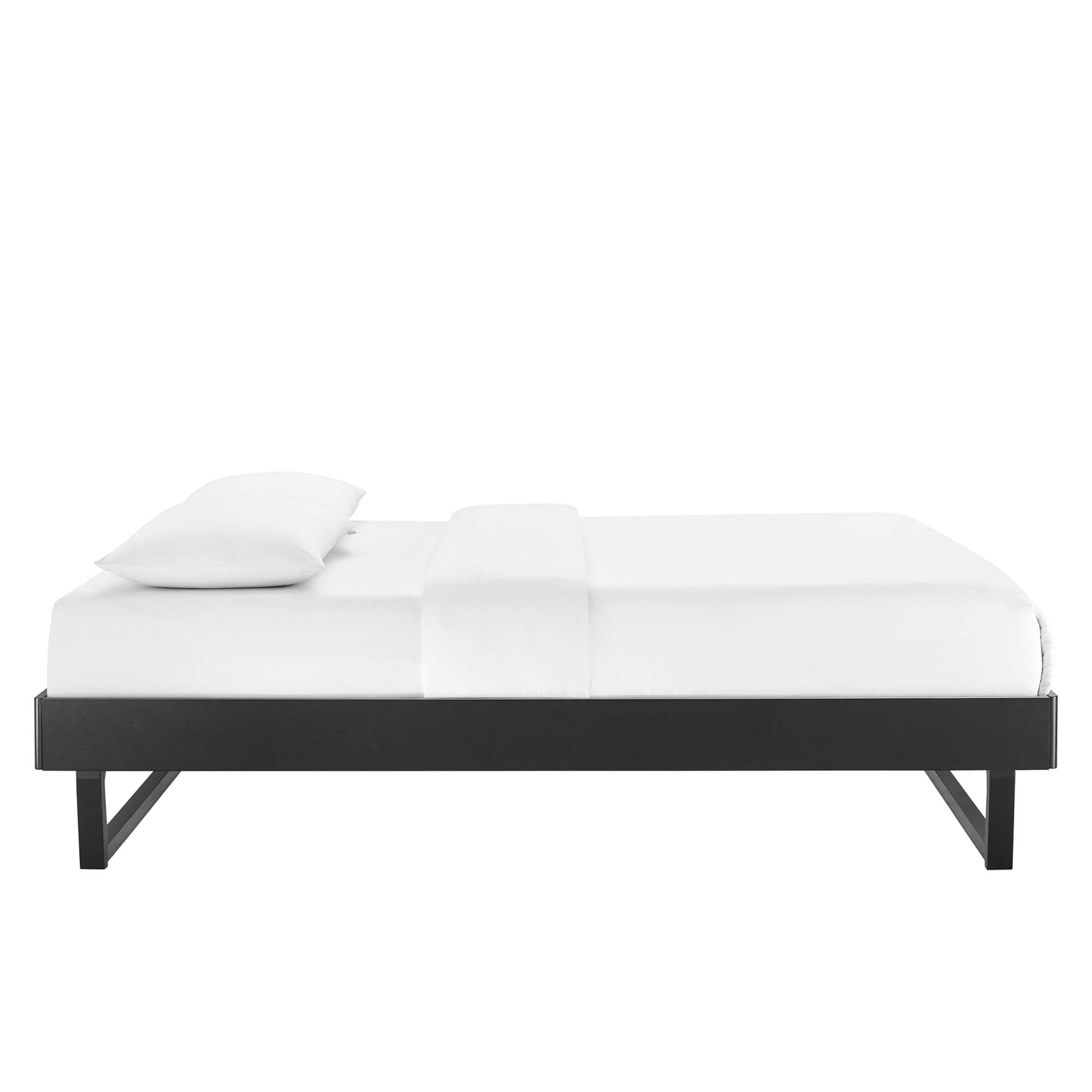 Billie Wood Full Platform Bed Frame, Black