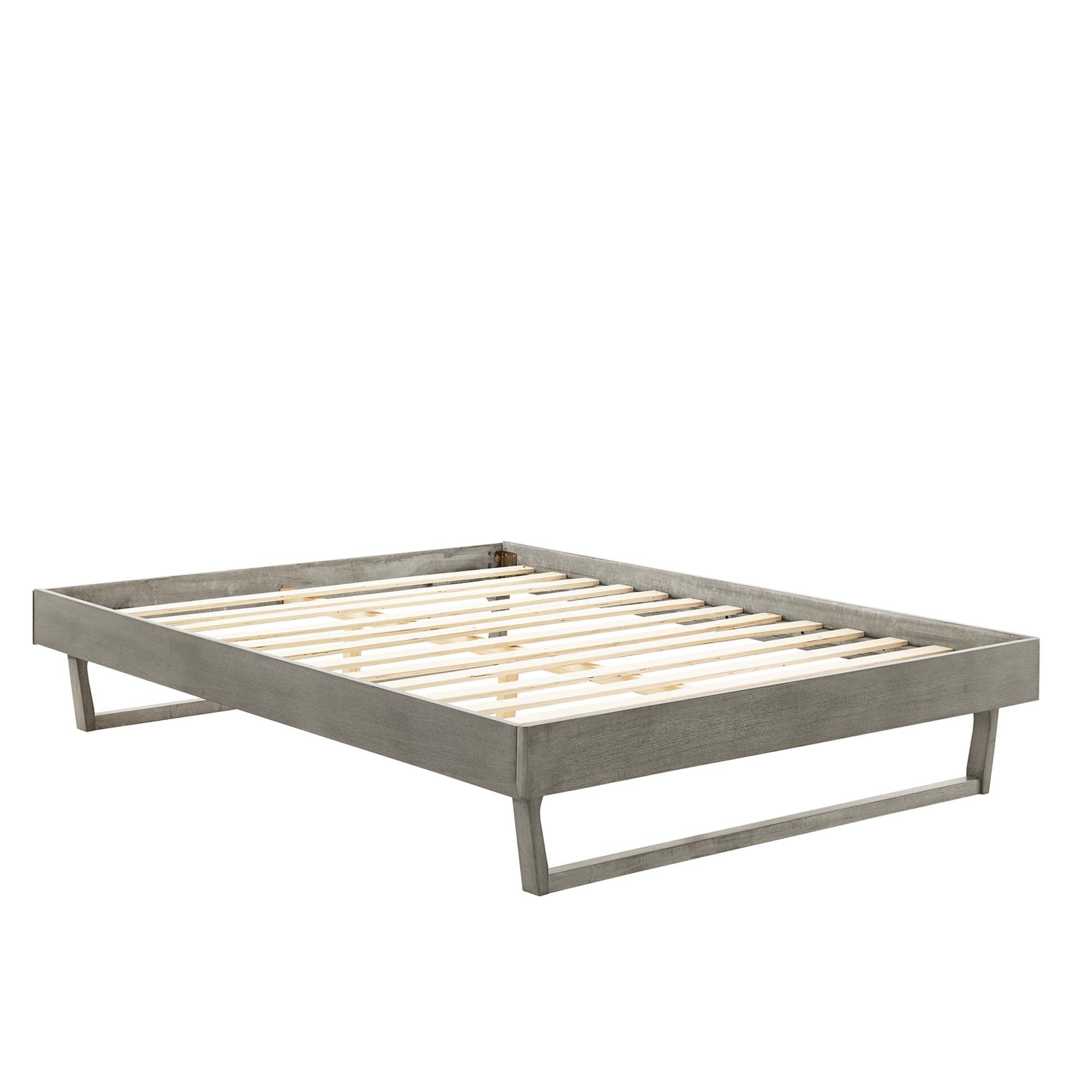 Billie Grey Full Wood Platform Bed Frame