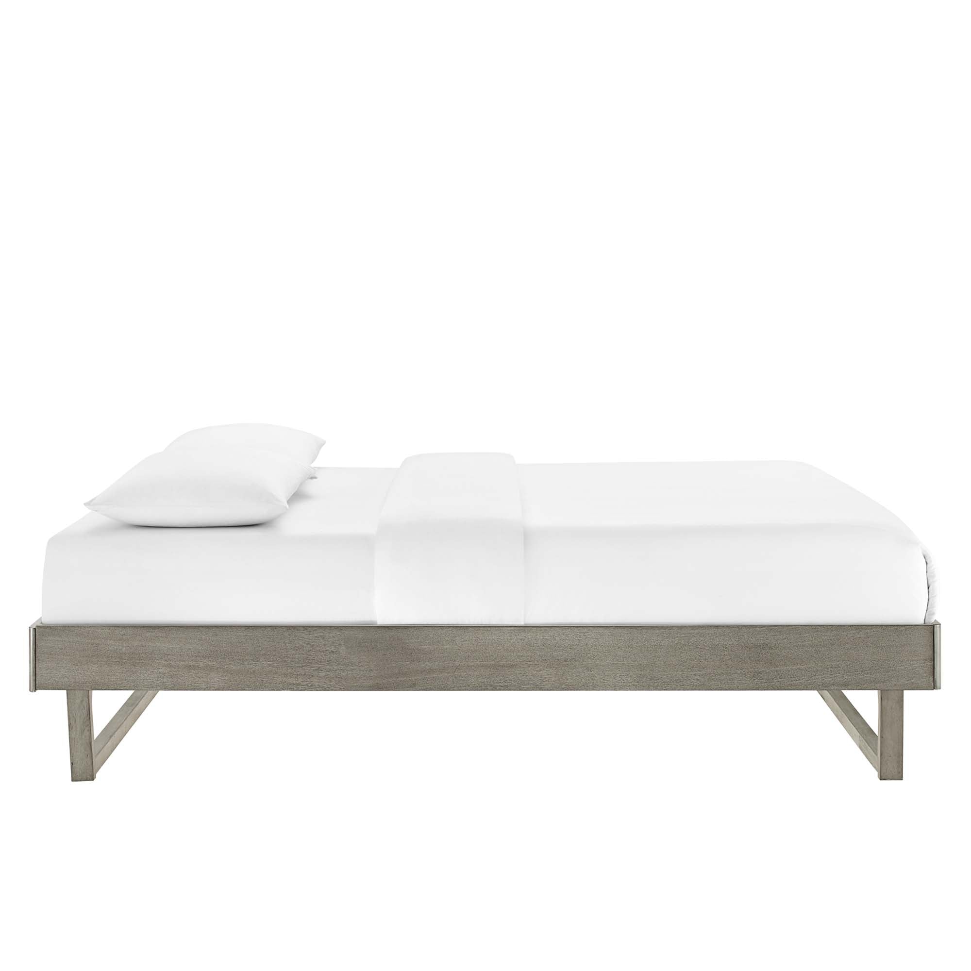 Billie Grey Full Wood Platform Bed Frame