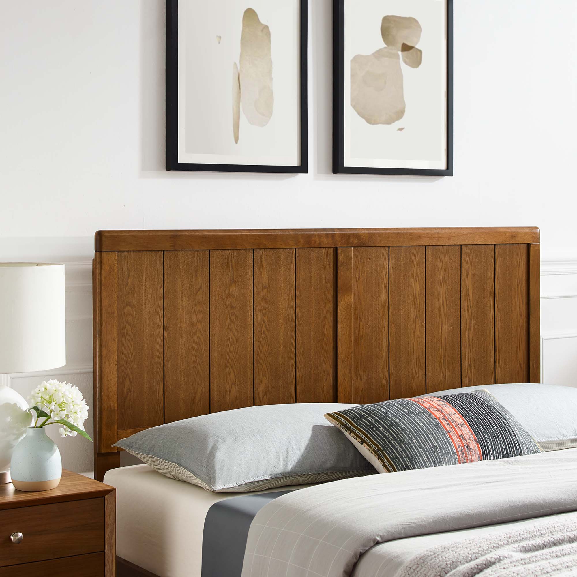 Robbie Wood Queen Headboard, Walnut