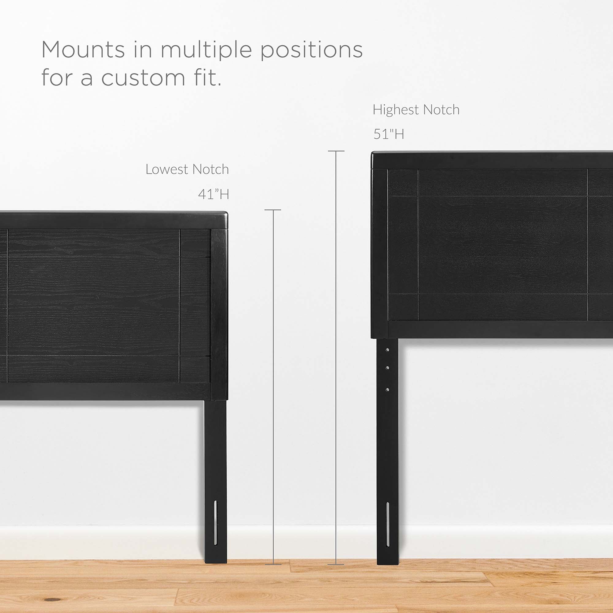 Archie Wood Full Headboard, Black
