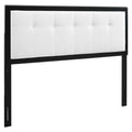 Draper Tufted Fabric and Wood Queen Headboard, Black White