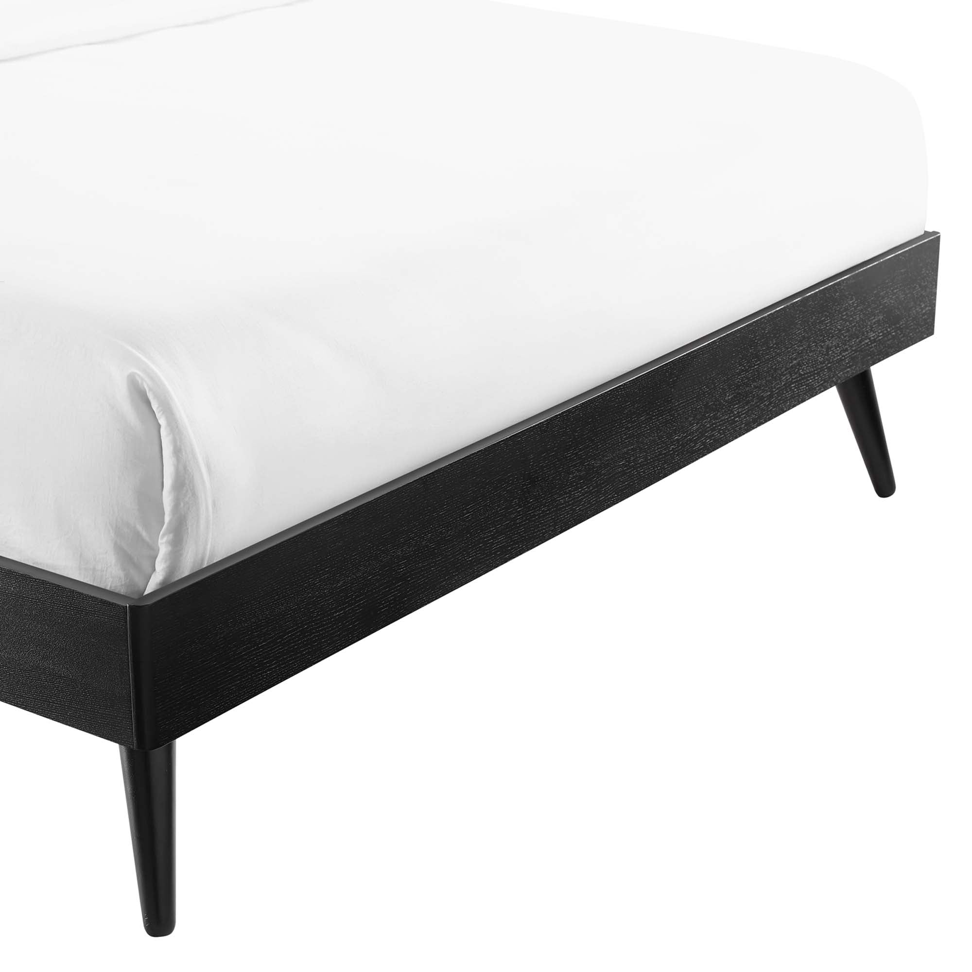 Margo Wood Queen Platform Bed Frame, Black