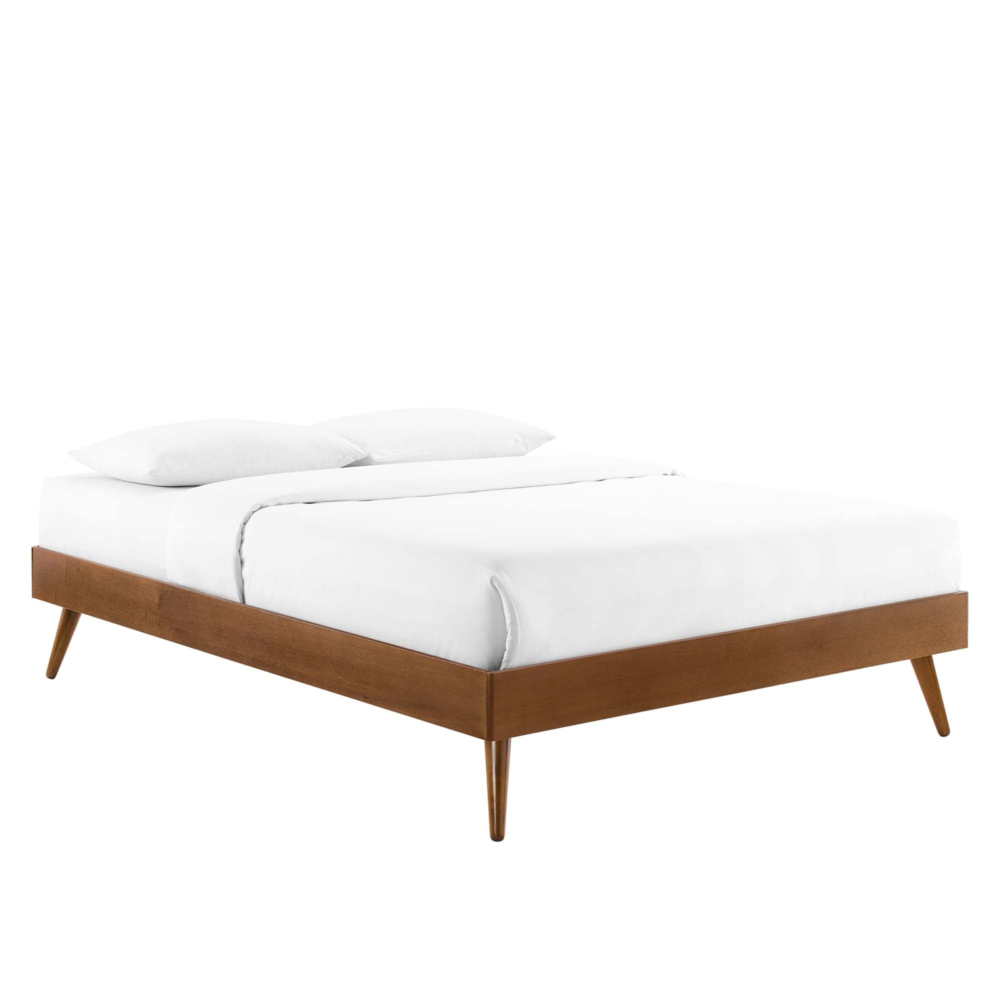Galvar Queen Solid Wood Platform Bed  Button Tufted Charcoal Headboard
