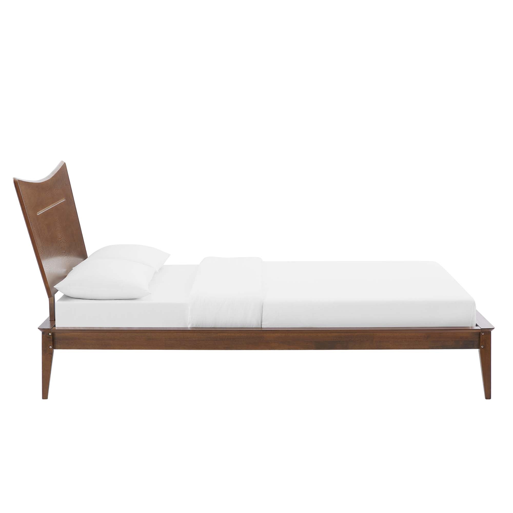 Astra Walnut Full Wood Platform Bed