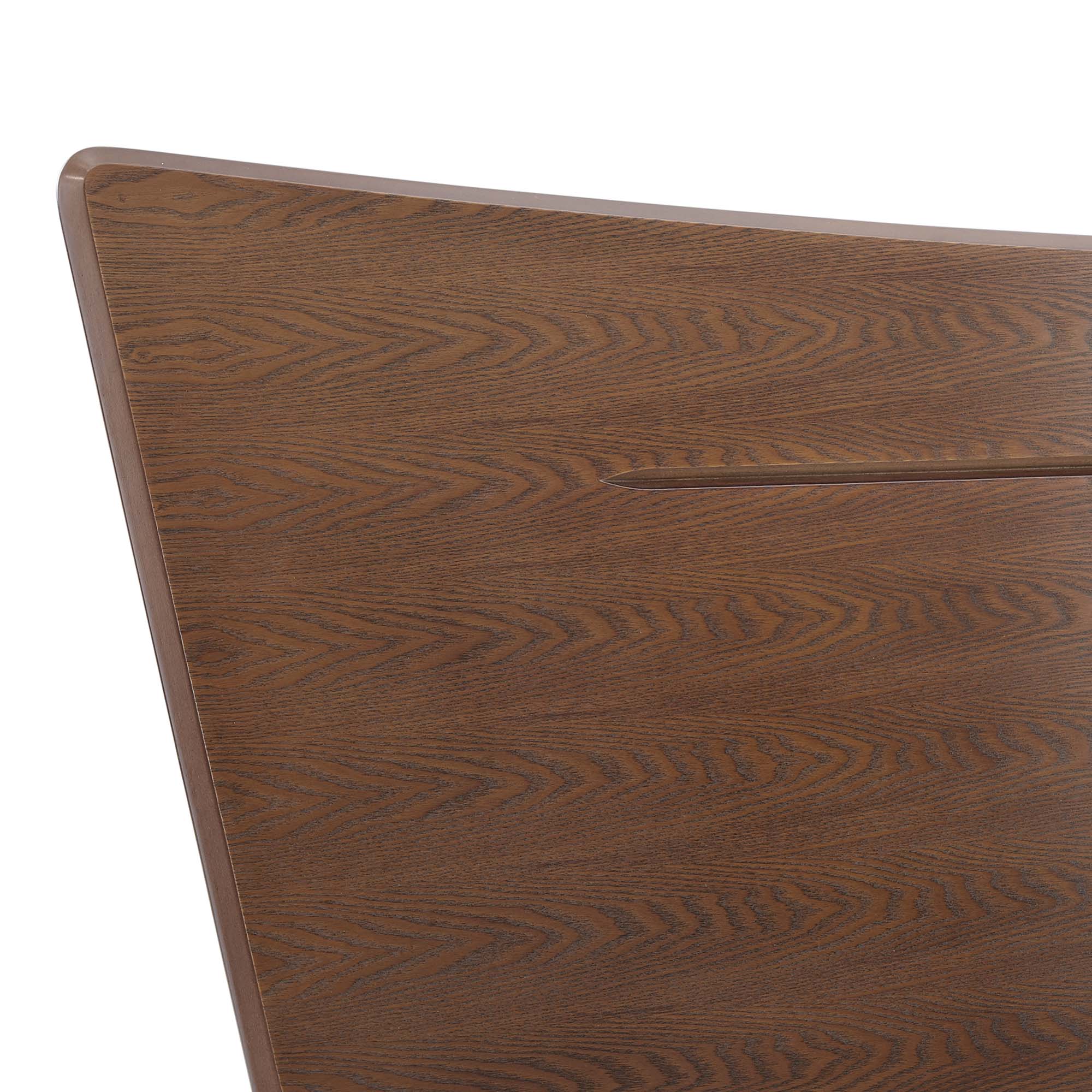 Seraphina King Walnut Wood Platform Bed  Retro Design