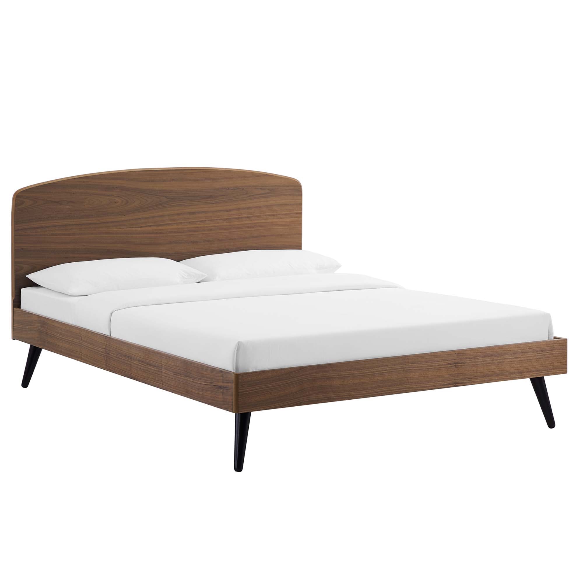 Bronwen Walnut Full Wood Platform Bed