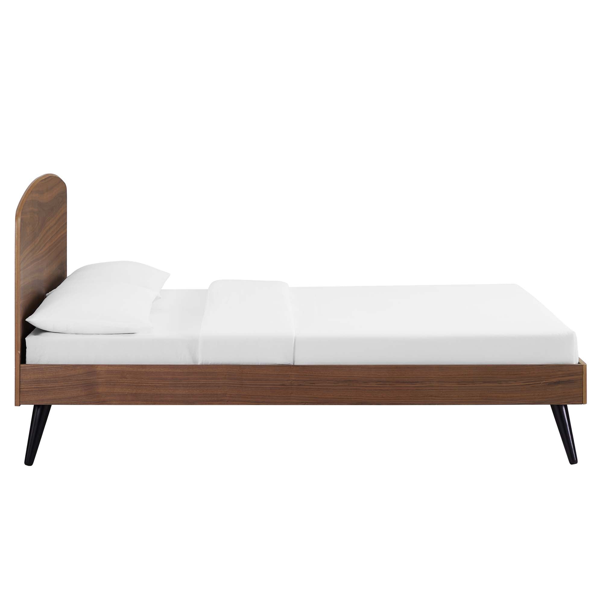 Bronwen Walnut Full Wood Platform Bed