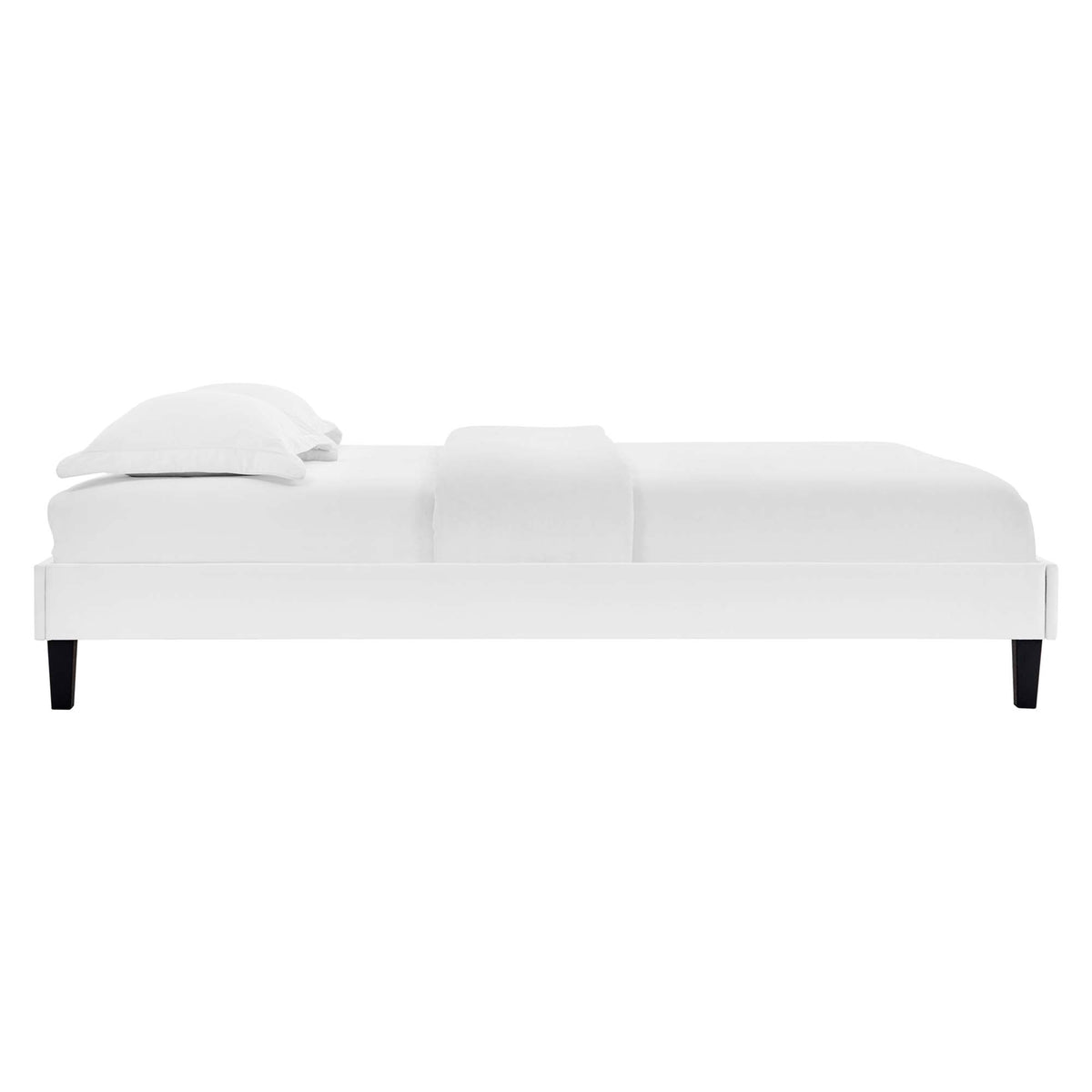 Alessi Performance Velvet Queen Platform Bed, White