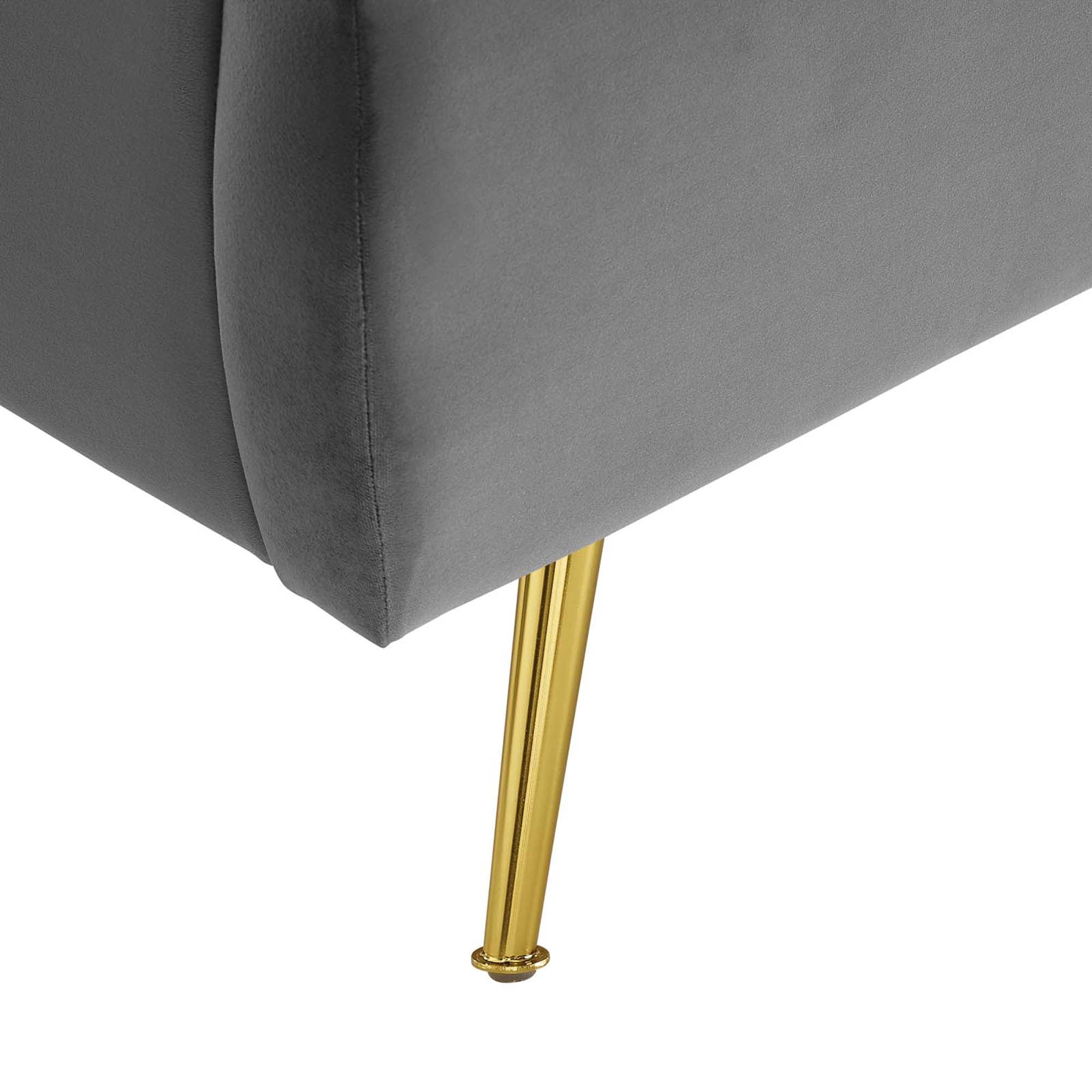 Lana Performance Velvet Queen Wingback Platform Bed, Gray