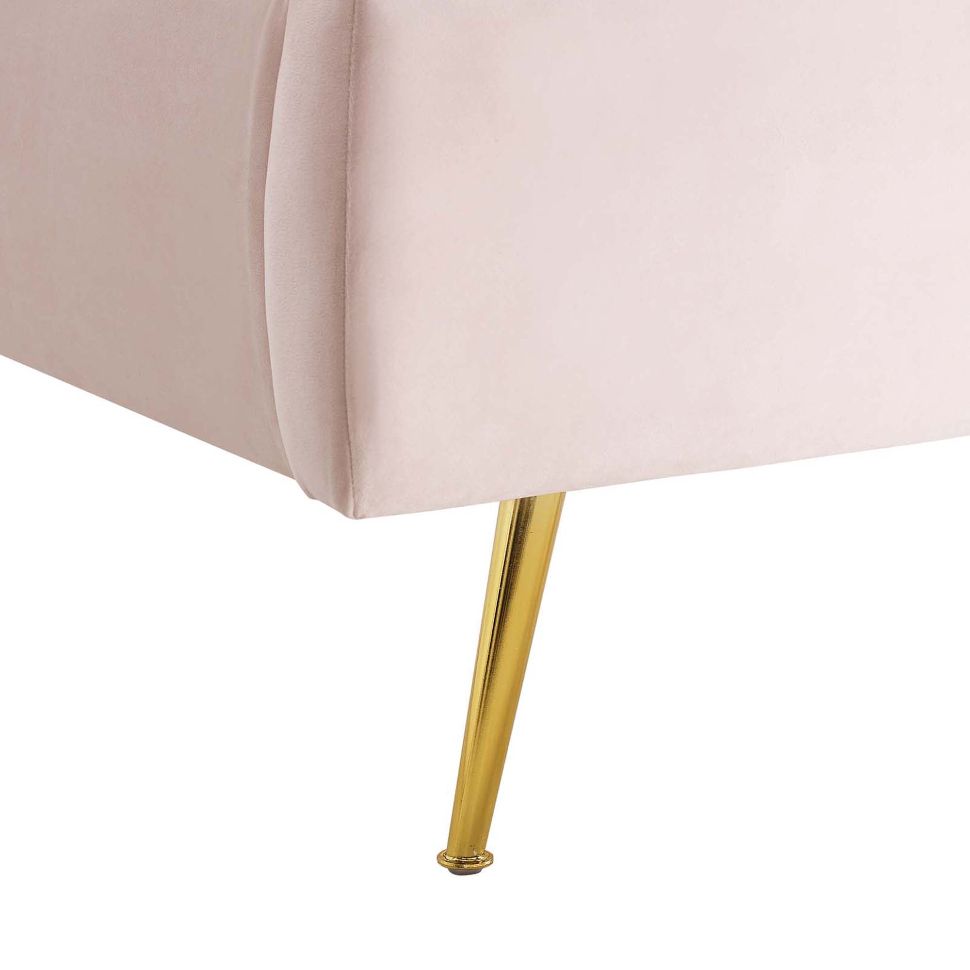 Lana Performance Velvet Queen Wingback Platform Bed, Pink