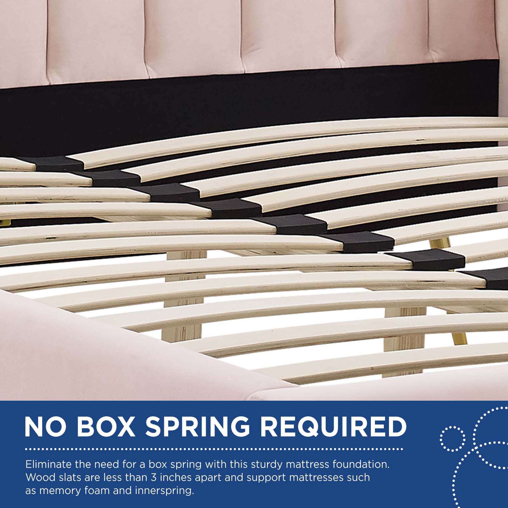 Lana Performance Velvet Queen Wingback Platform Bed, Pink