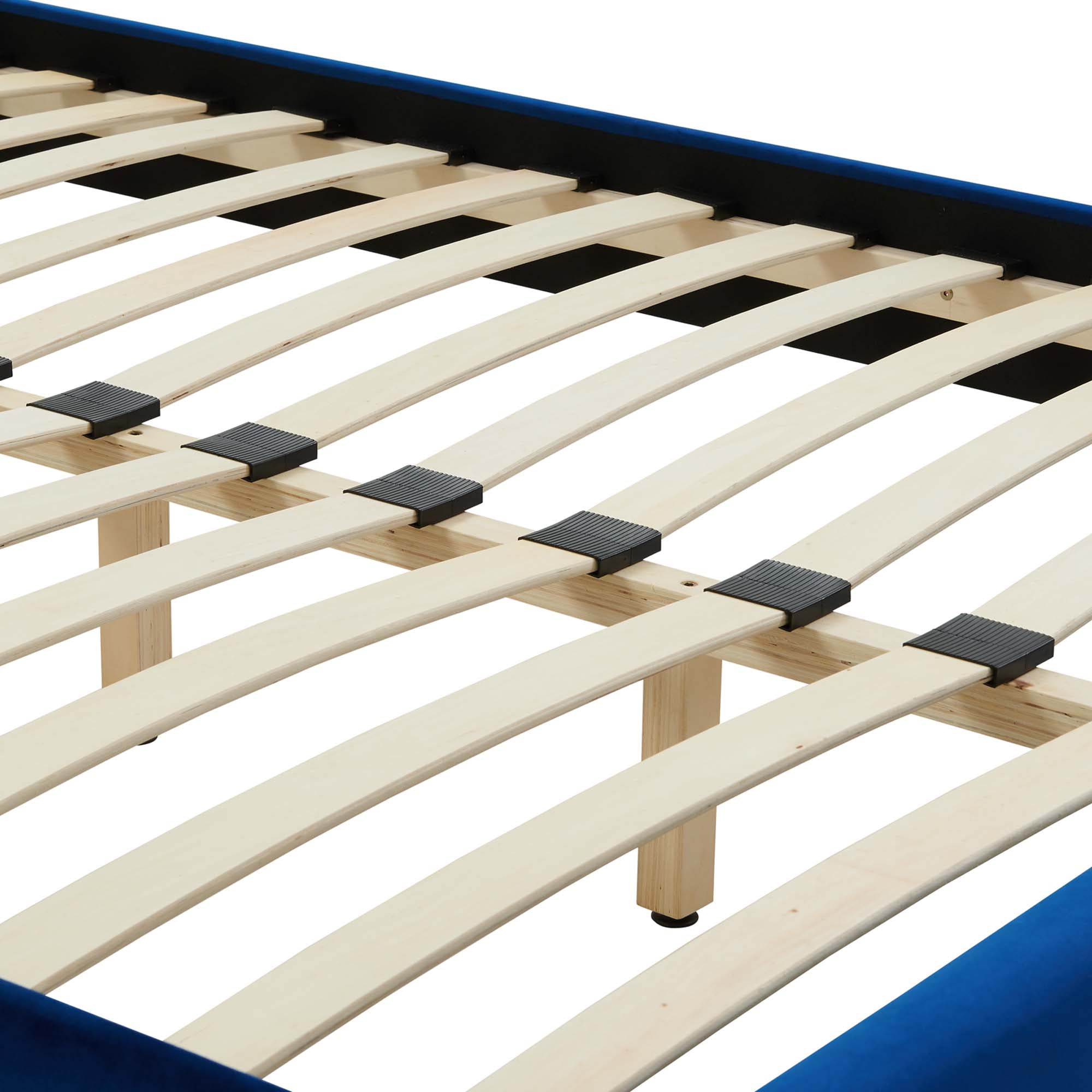Sutton Performance Velvet Full Bed Frame, Navy