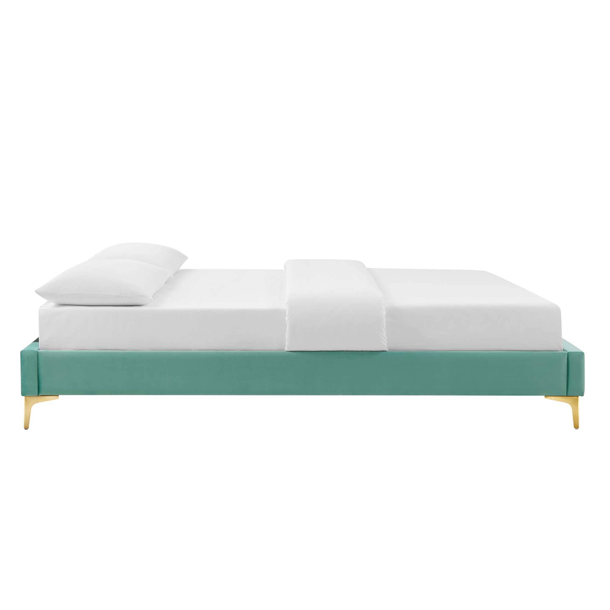 Sutton Performance Velvet King Bed Frame, Mint