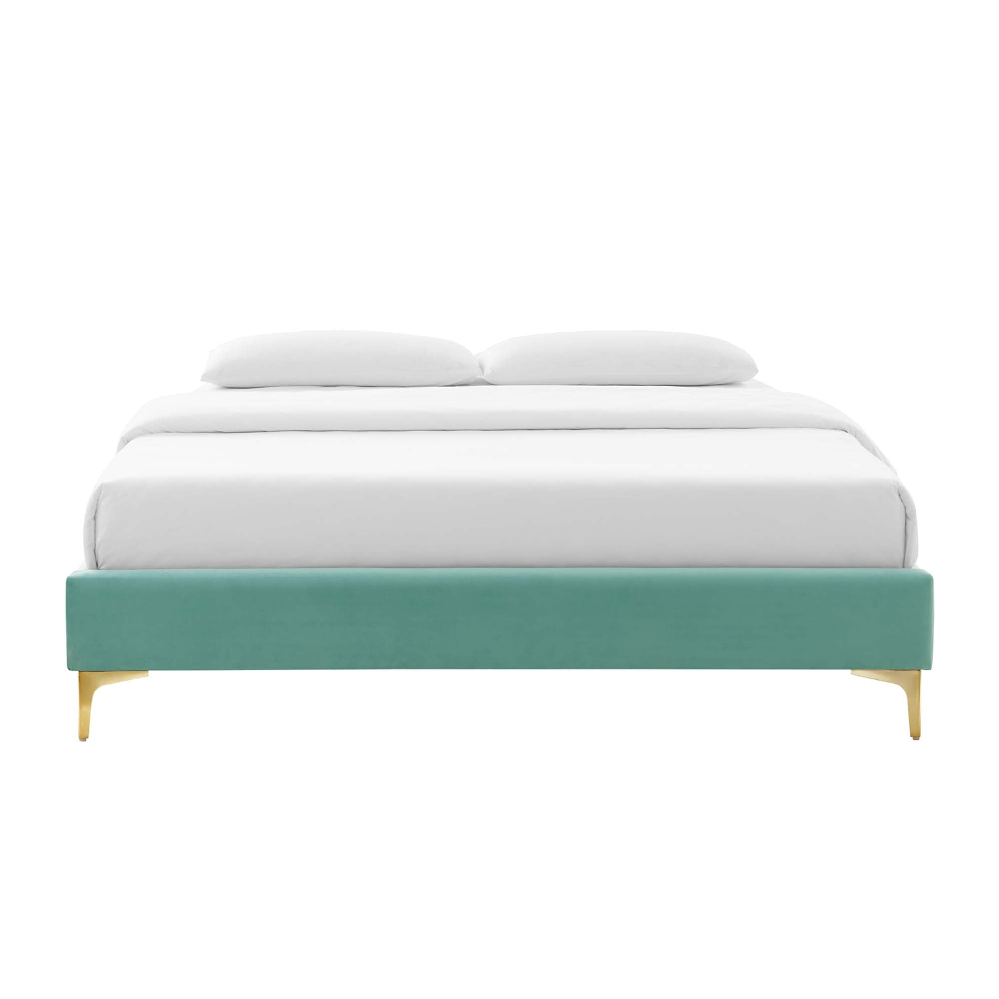 Sutton Performance Velvet King Bed Frame, Mint