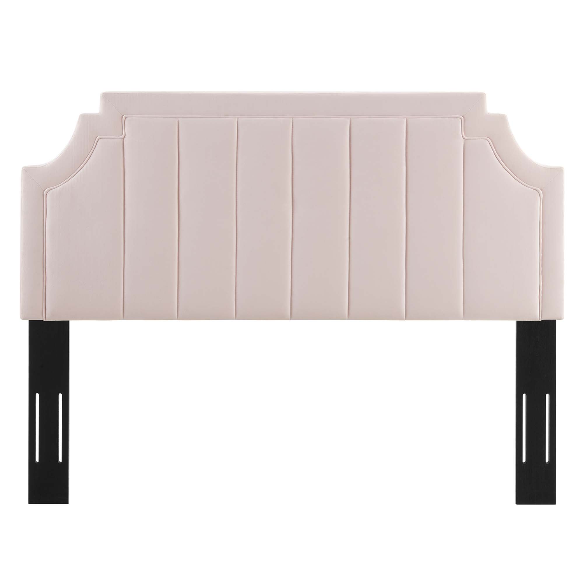 Alyona Channel Tufted Performance Velvet Full/Queen Headboard, Pink