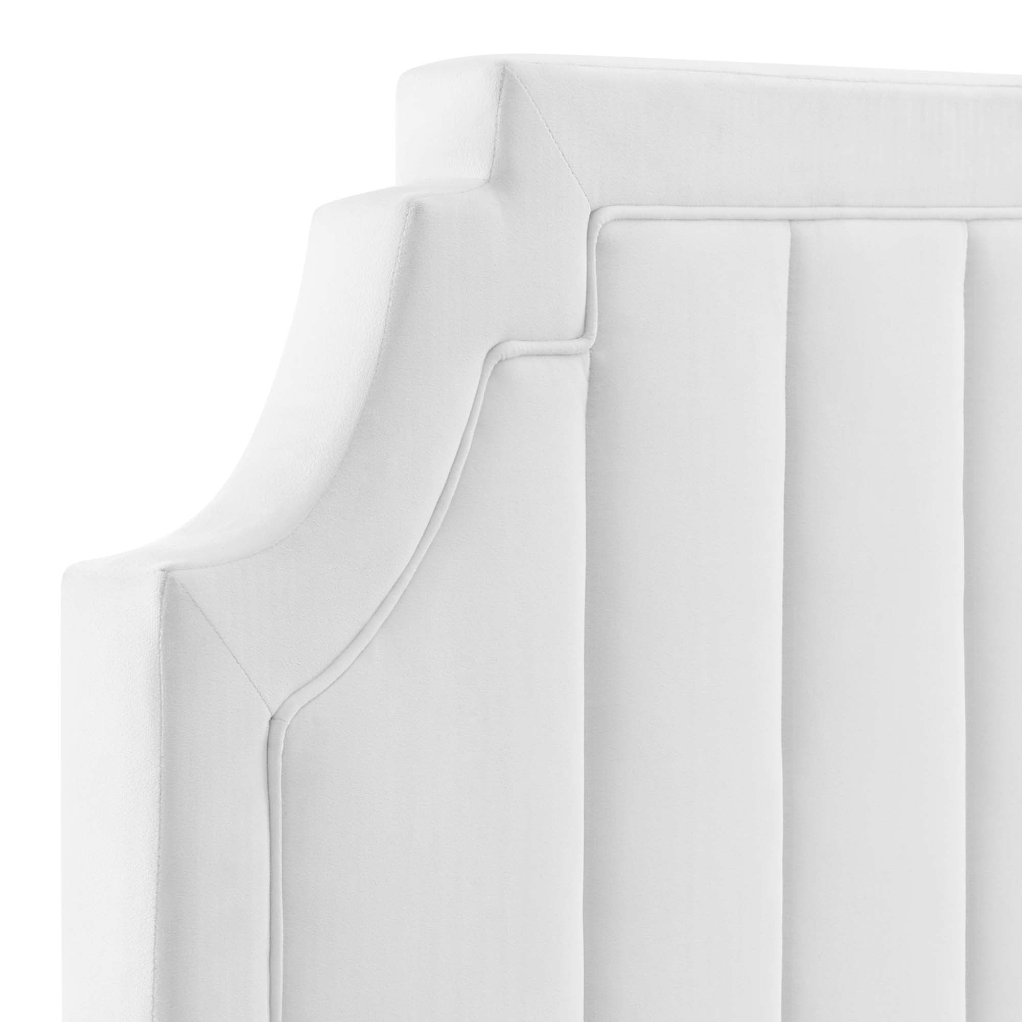 Alyona Channel Tufted Performance Velvet King/California King Headboard, White