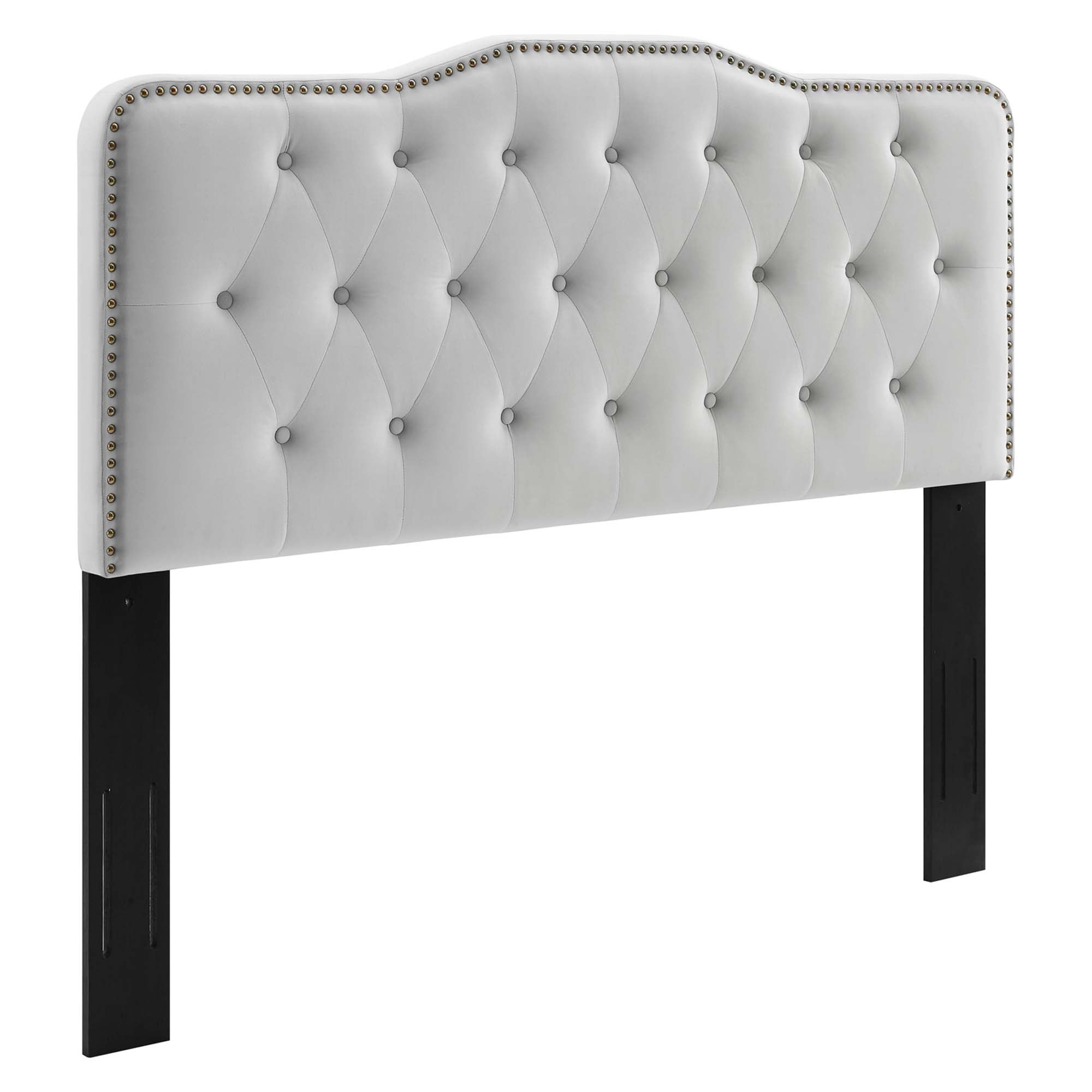 Sophia Tufted Performance Velvet Twin Headboard, Light Gray