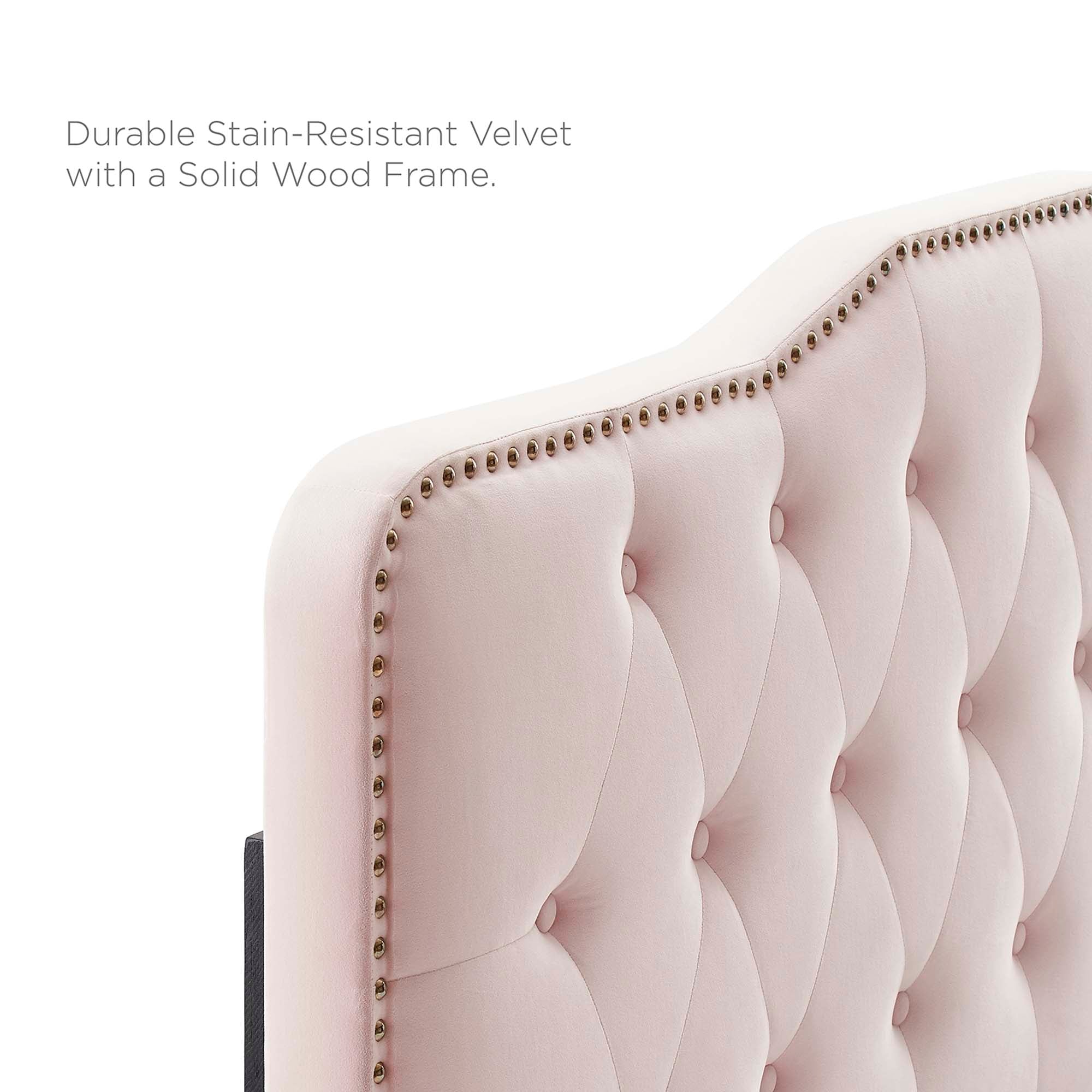 Sophia Tufted Performance Velvet Full/Queen Headboard, Pink