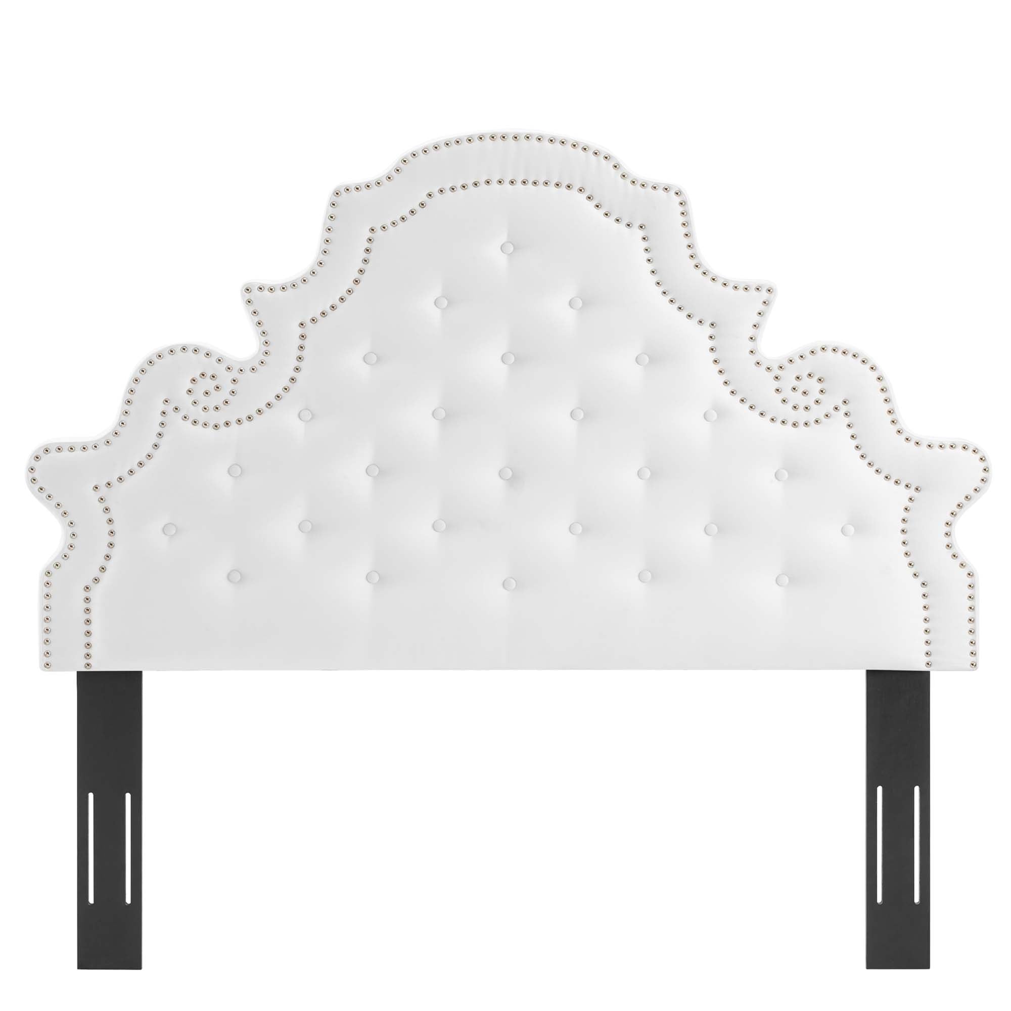 Diana Tufted Performance Velvet Twin Headboard, White