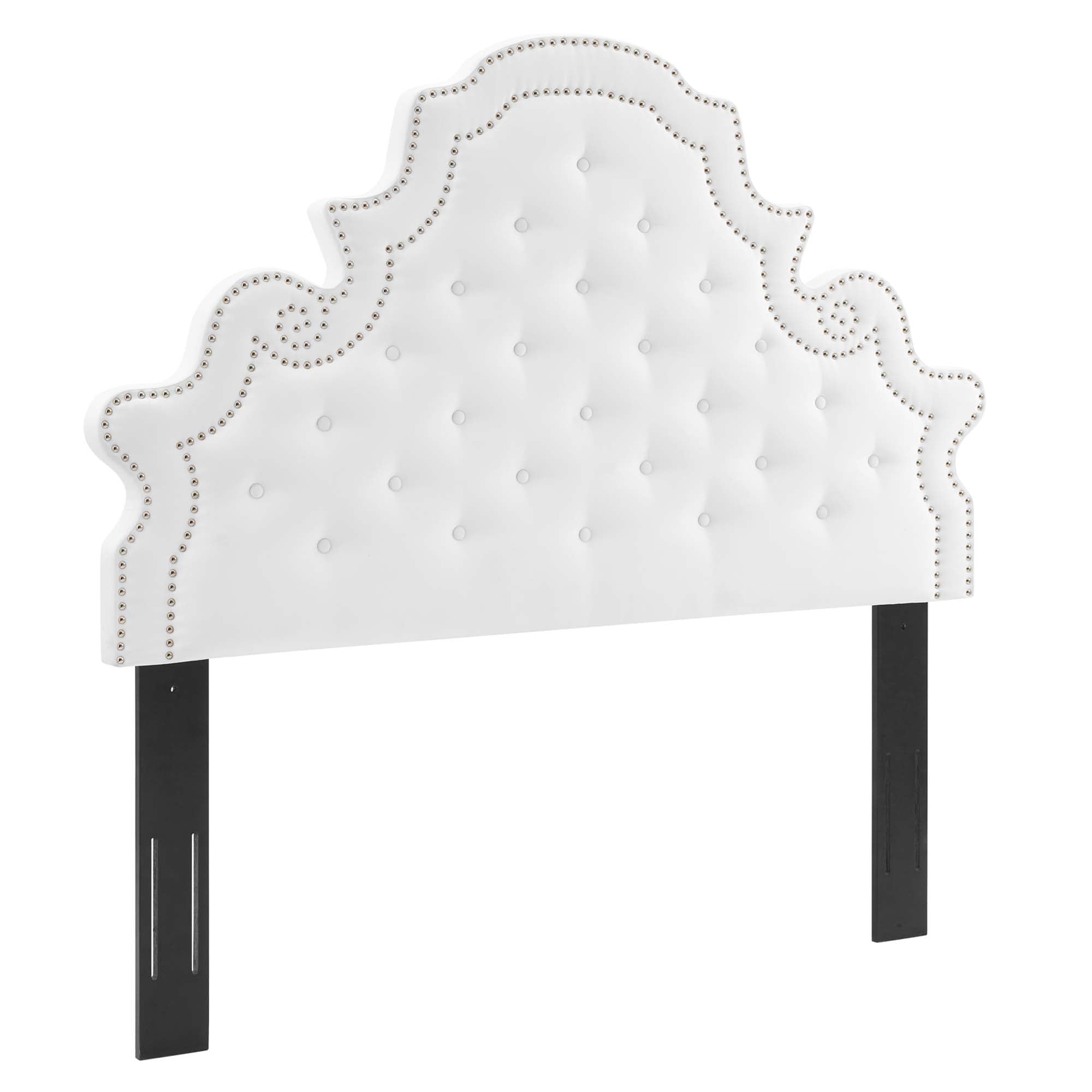 Diana Tufted Performance Velvet Full/Queen Headboard, White