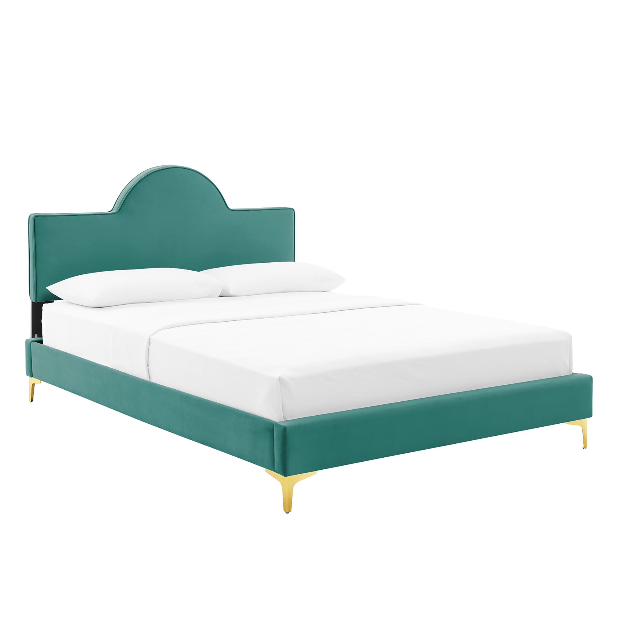 Sunny Teal Performance Velvet Queen Bed