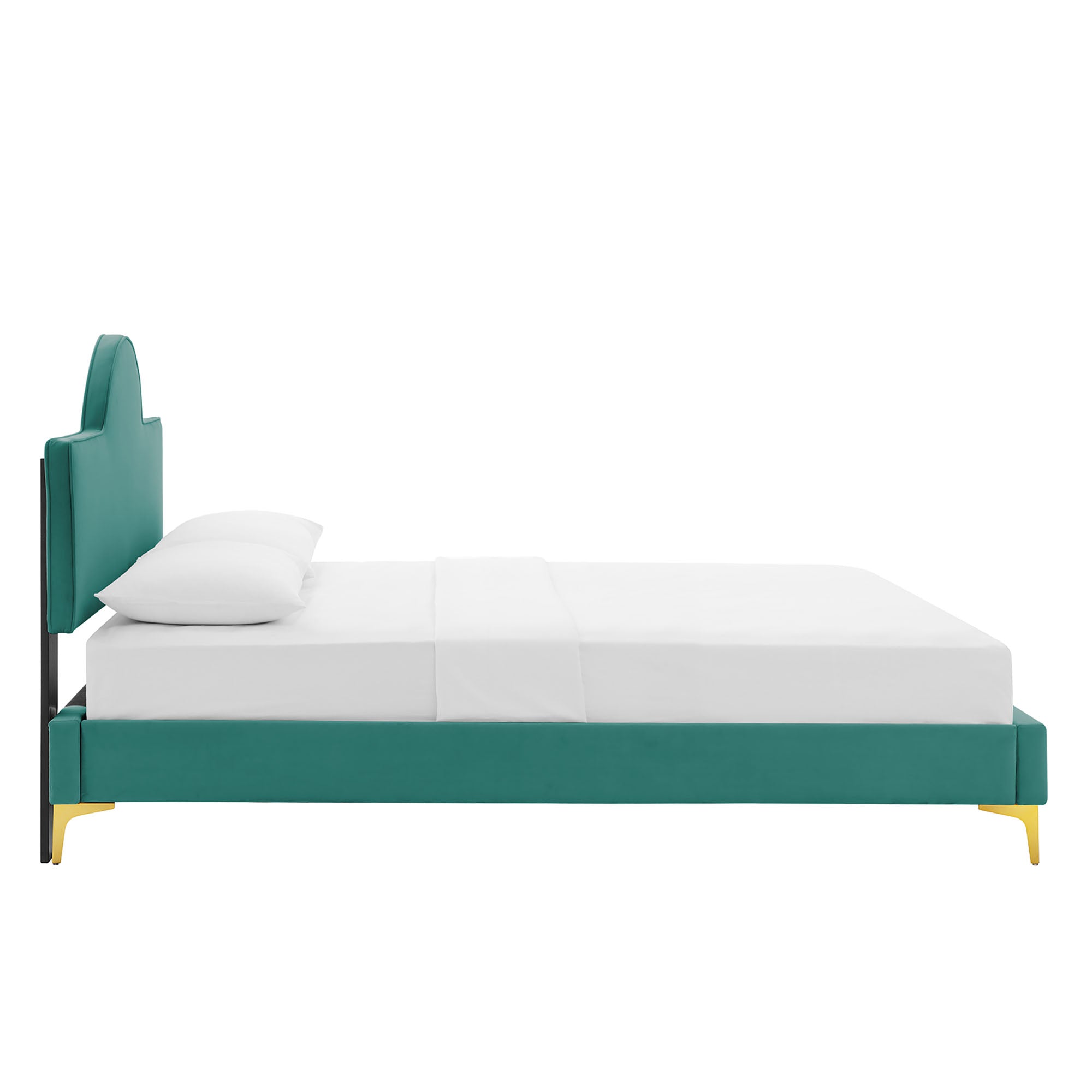 Sunny Teal Performance Velvet Queen Bed