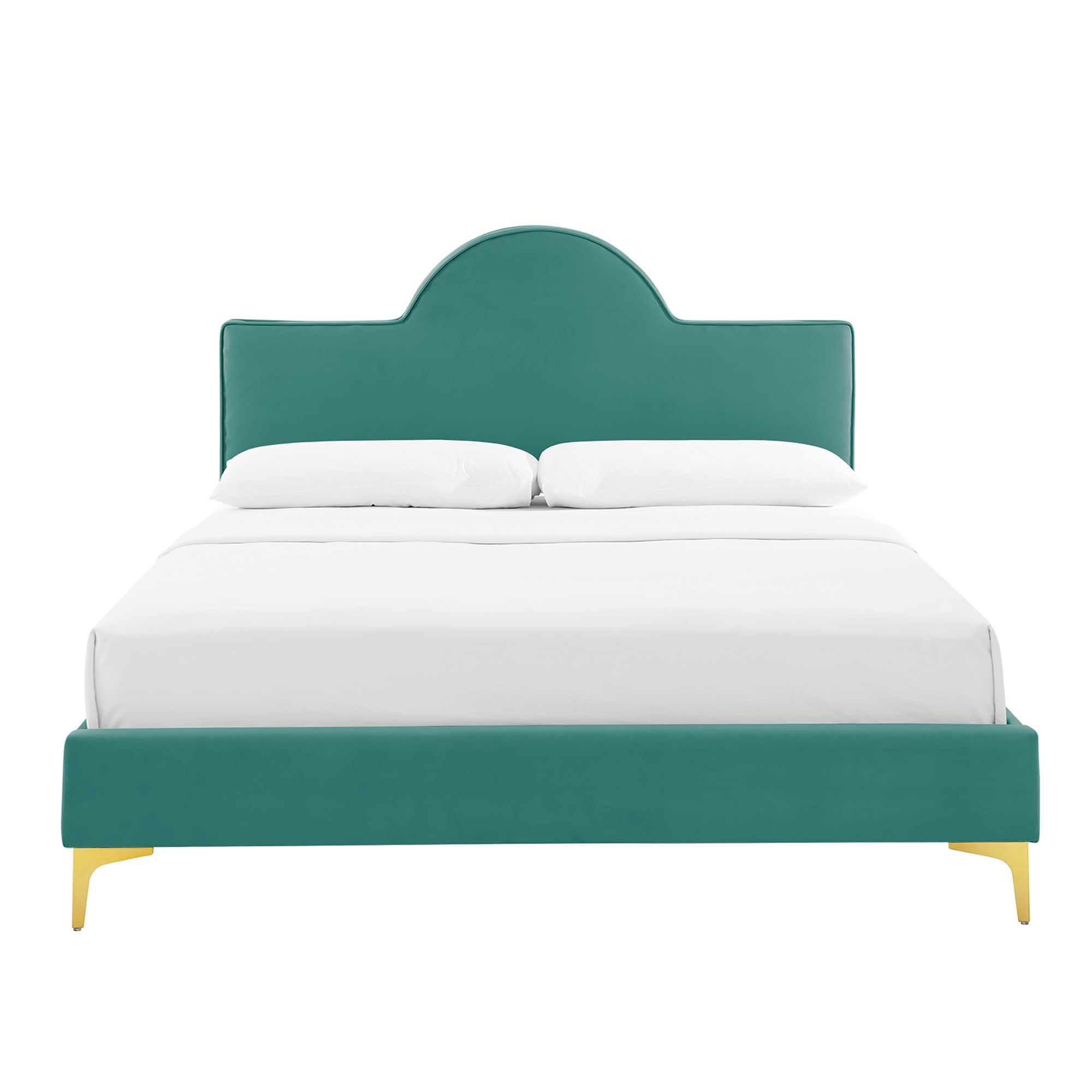 Sunny Teal Performance Velvet Queen Bed