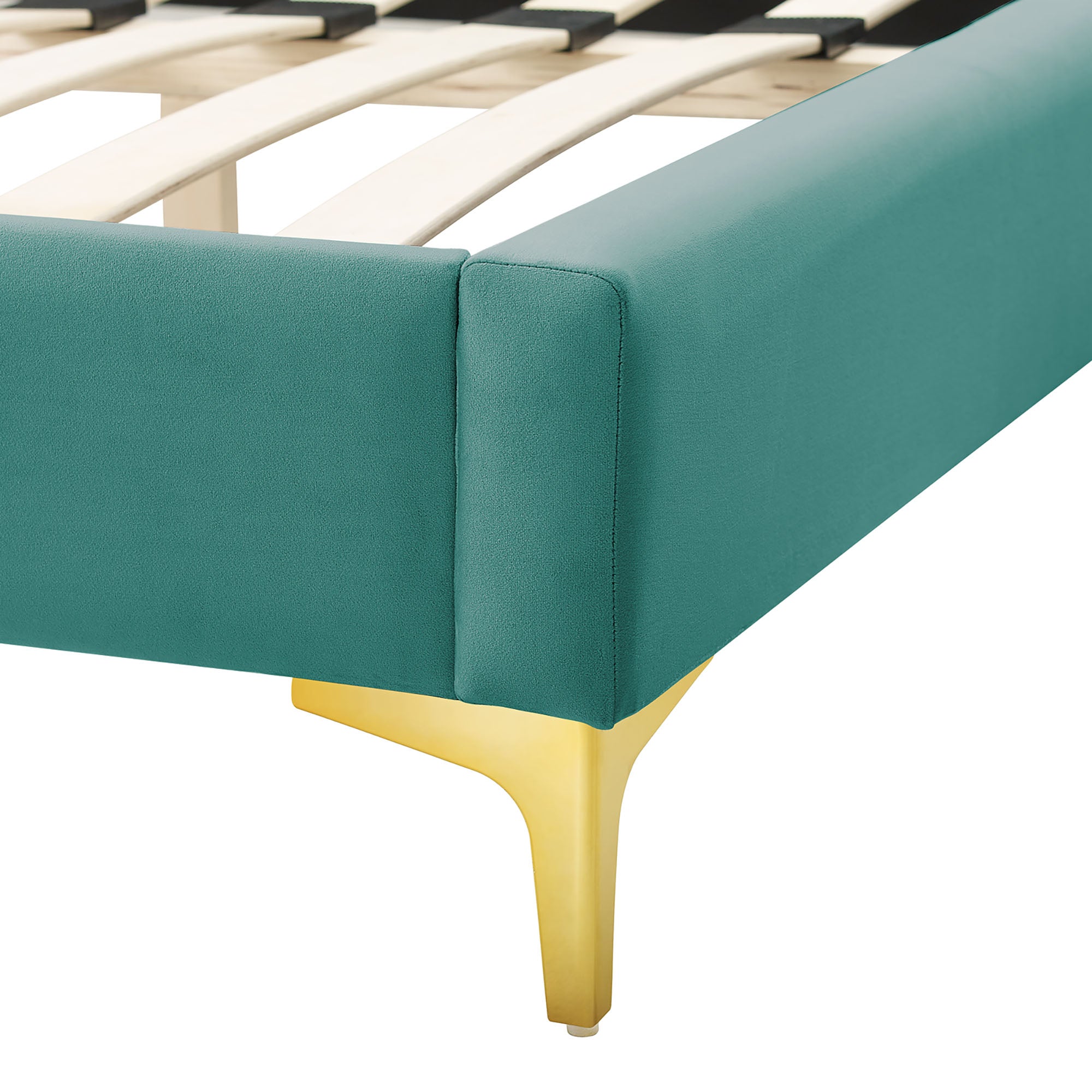 Sunny Teal Performance Velvet Queen Bed