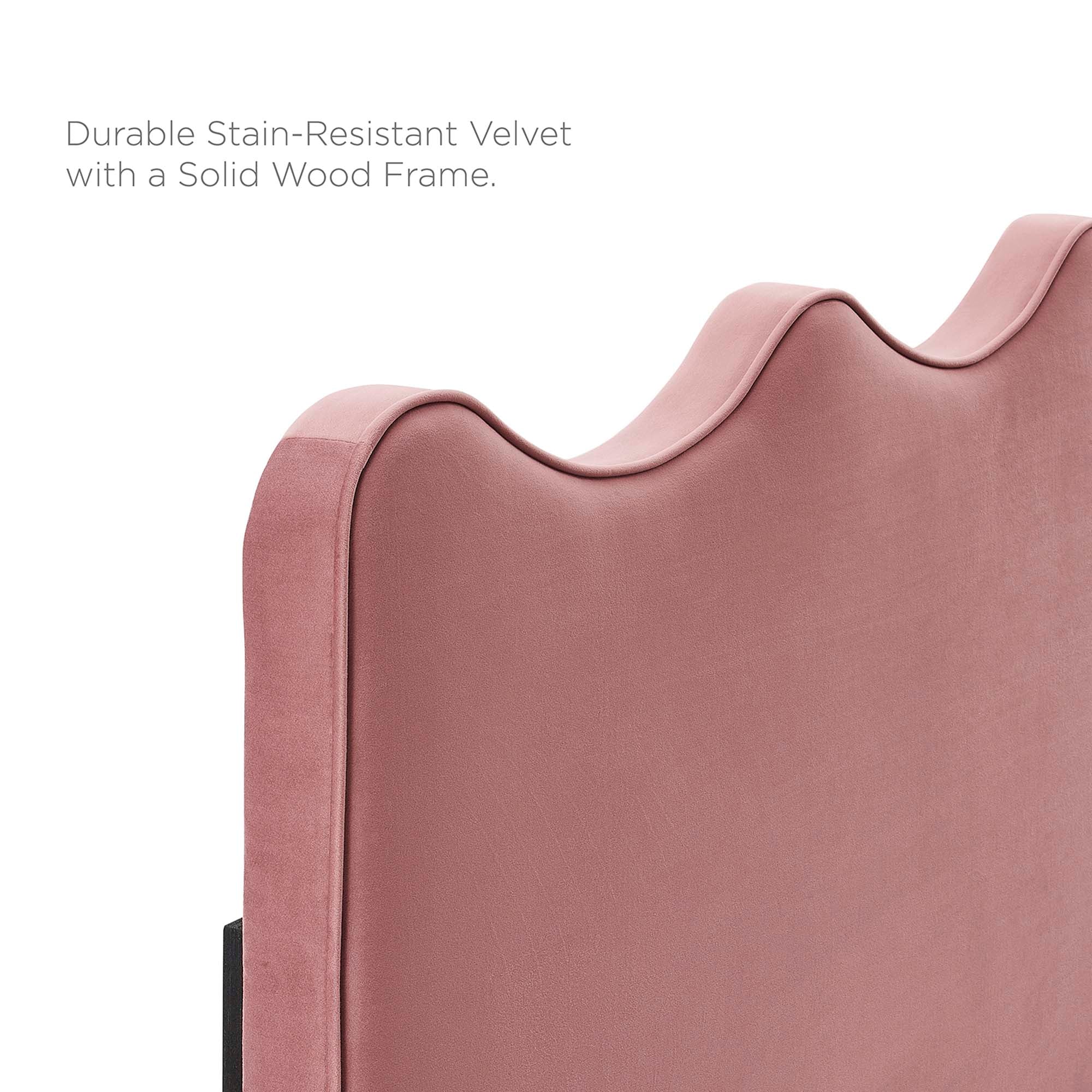 Athena Performance Velvet Twin Headboard, Dusty Rose
