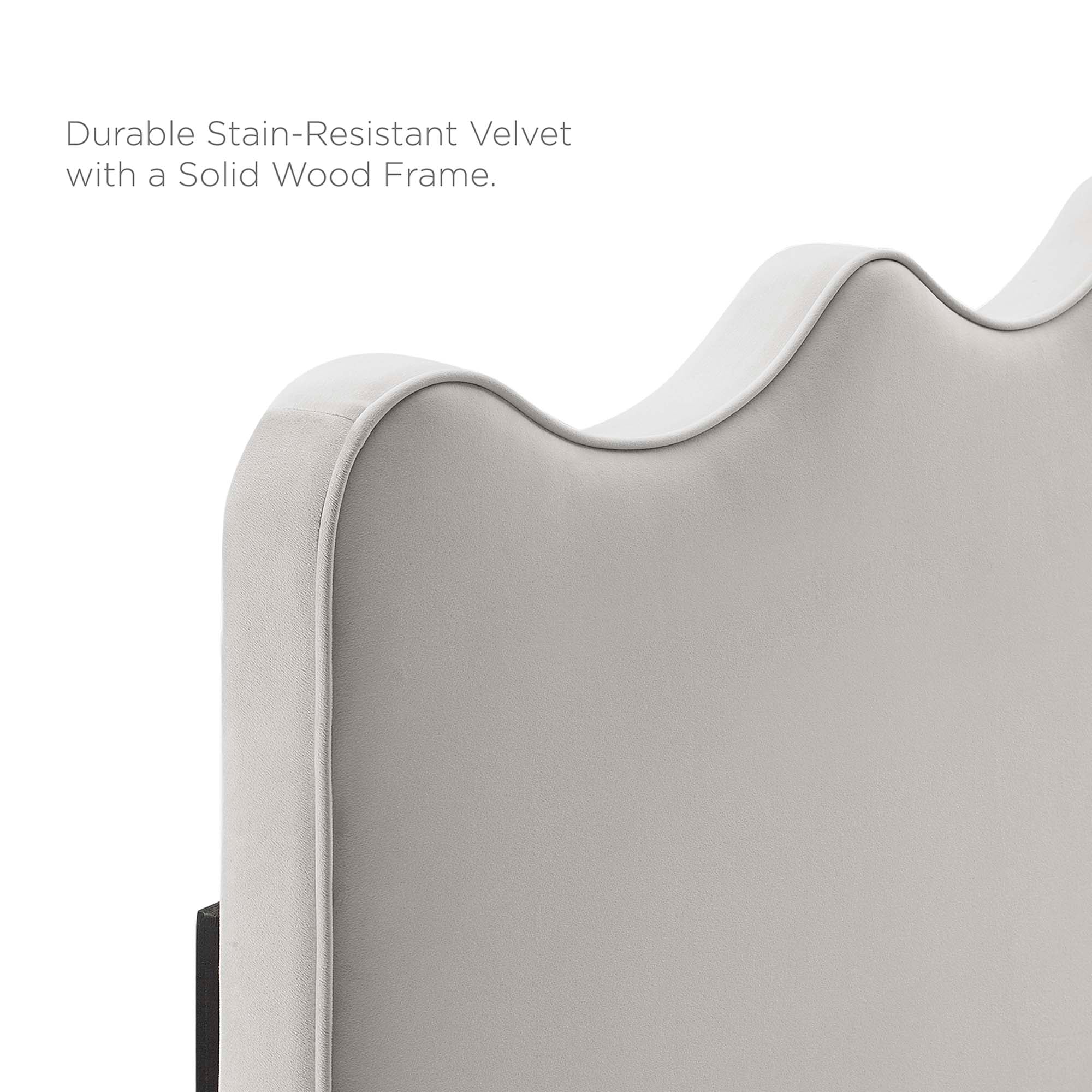 Athena Performance Velvet King/California King Headboard, Light Gray
