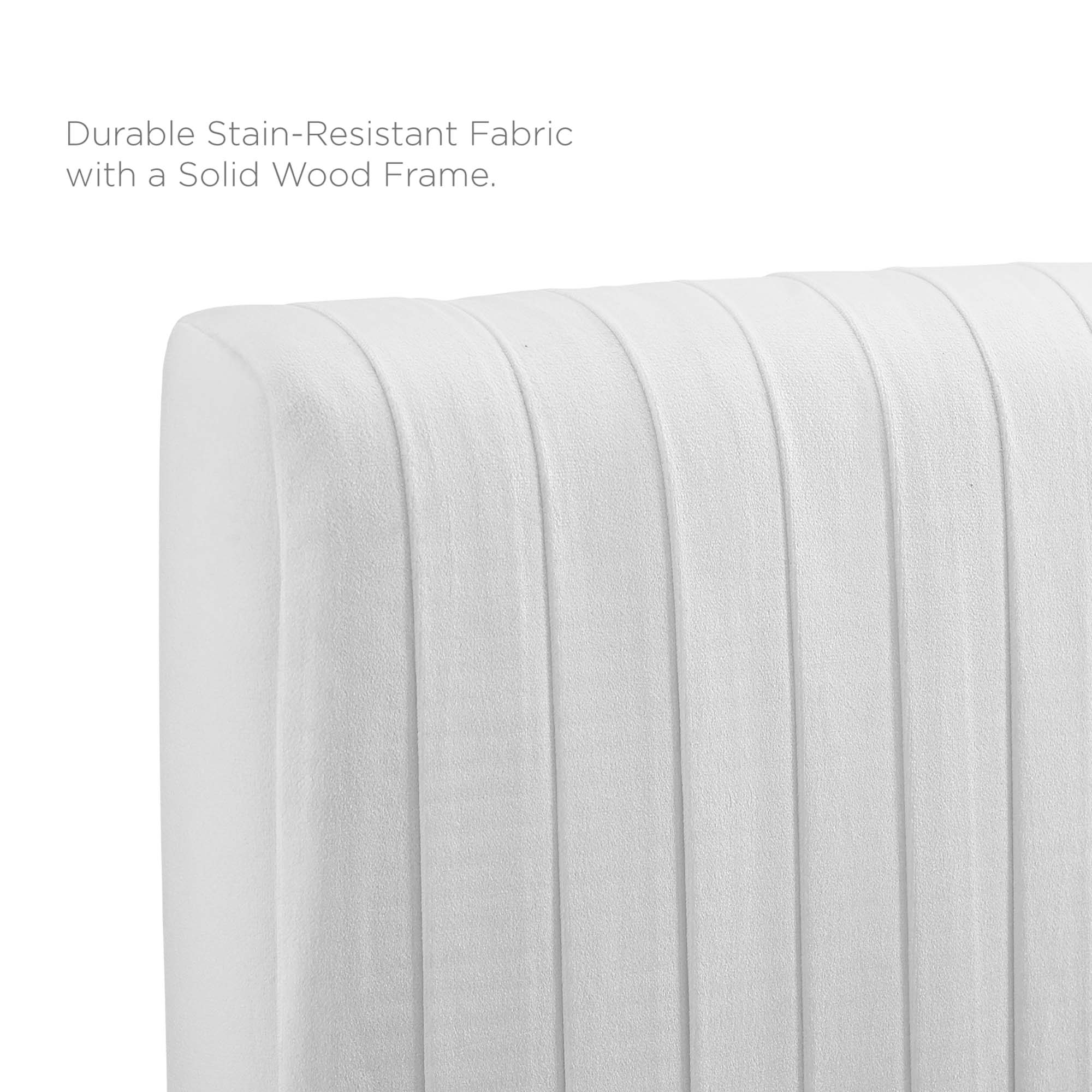 Peyton White Performance Velvet Queen Platform Bed