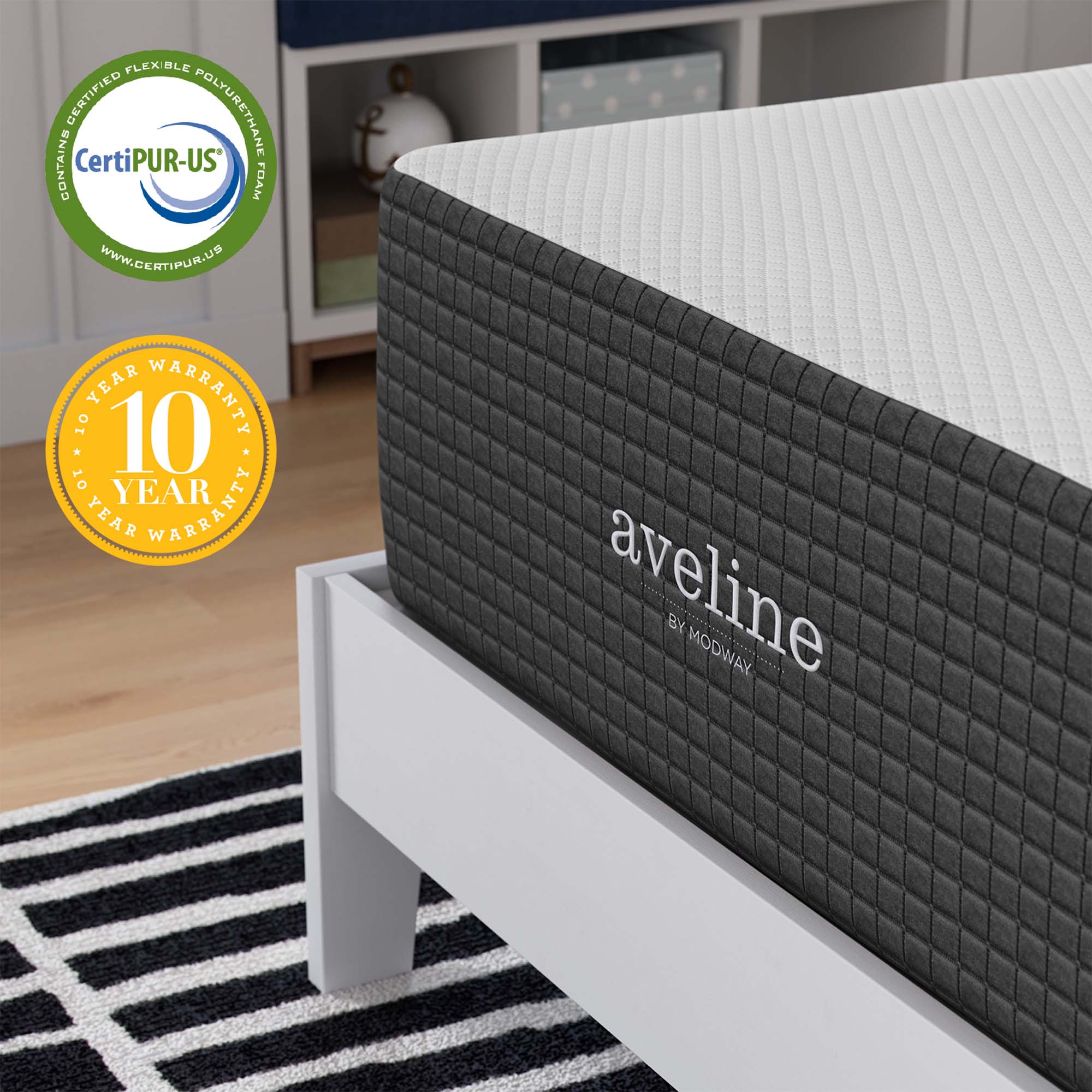 Aveline 14" Memory Foam Twin Mattress, White