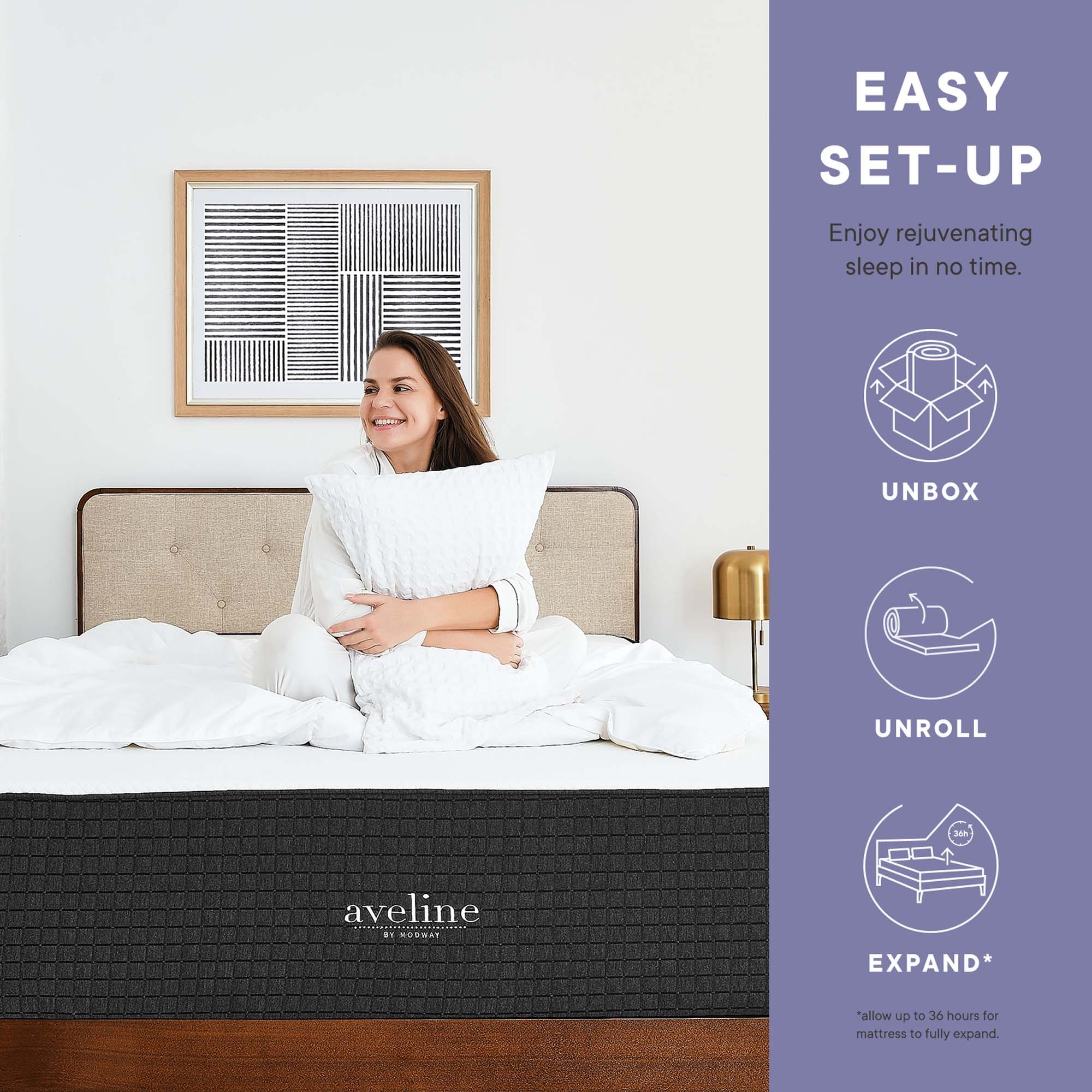 Aveline 14" Memory Foam Queen Mattress, White