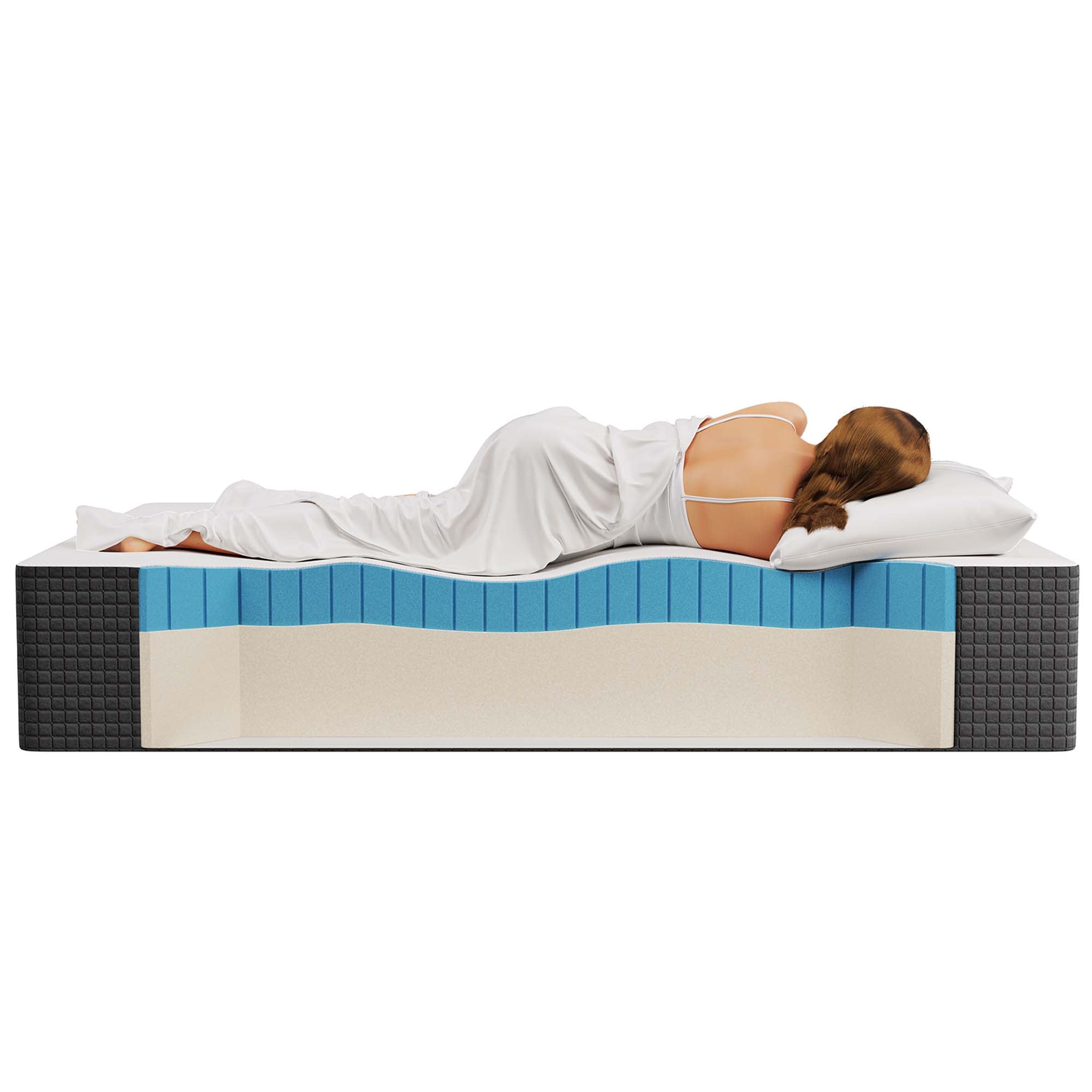 Aveline 14" Memory Foam King Mattress, White
