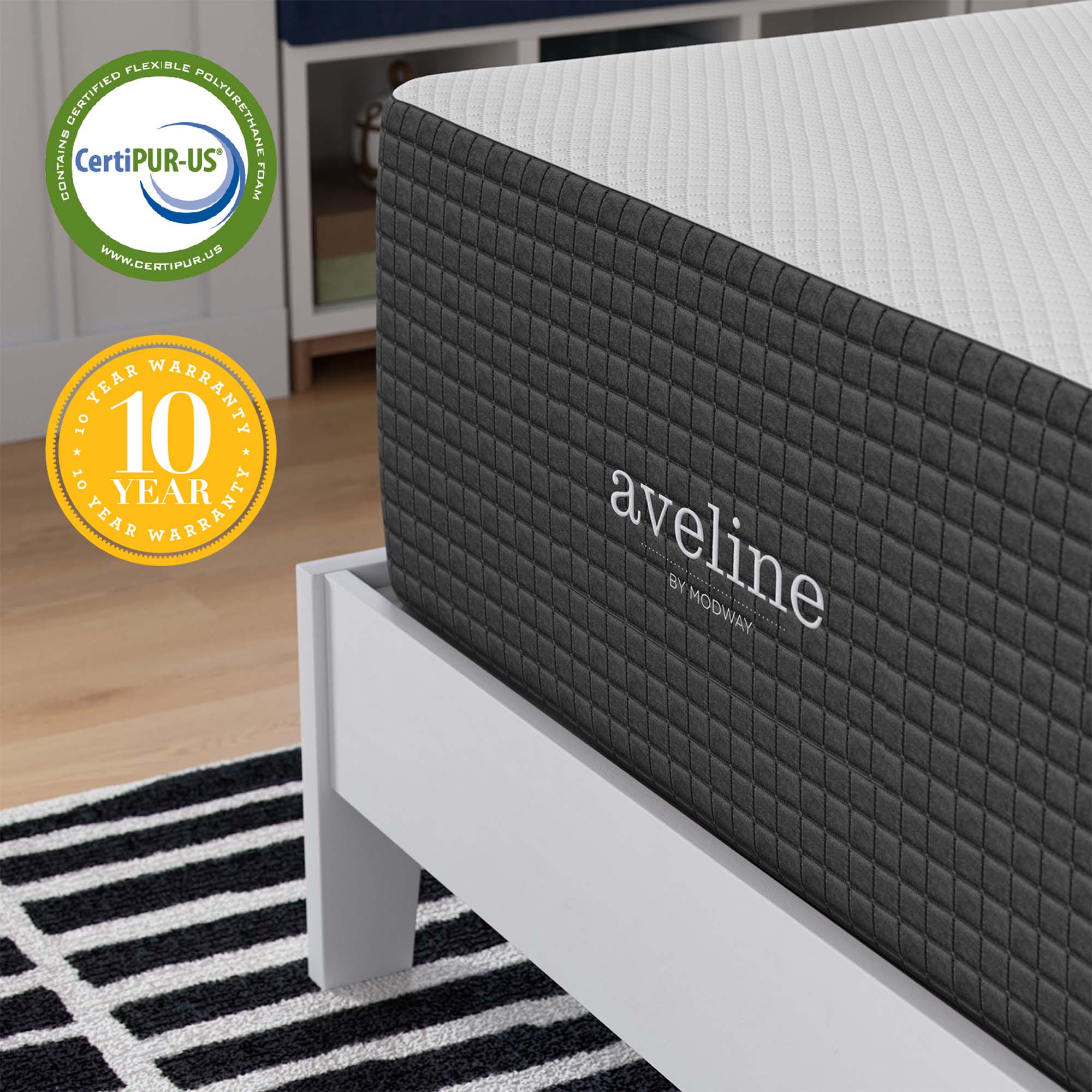 Aveline 16" Memory Foam Twin Mattress, White