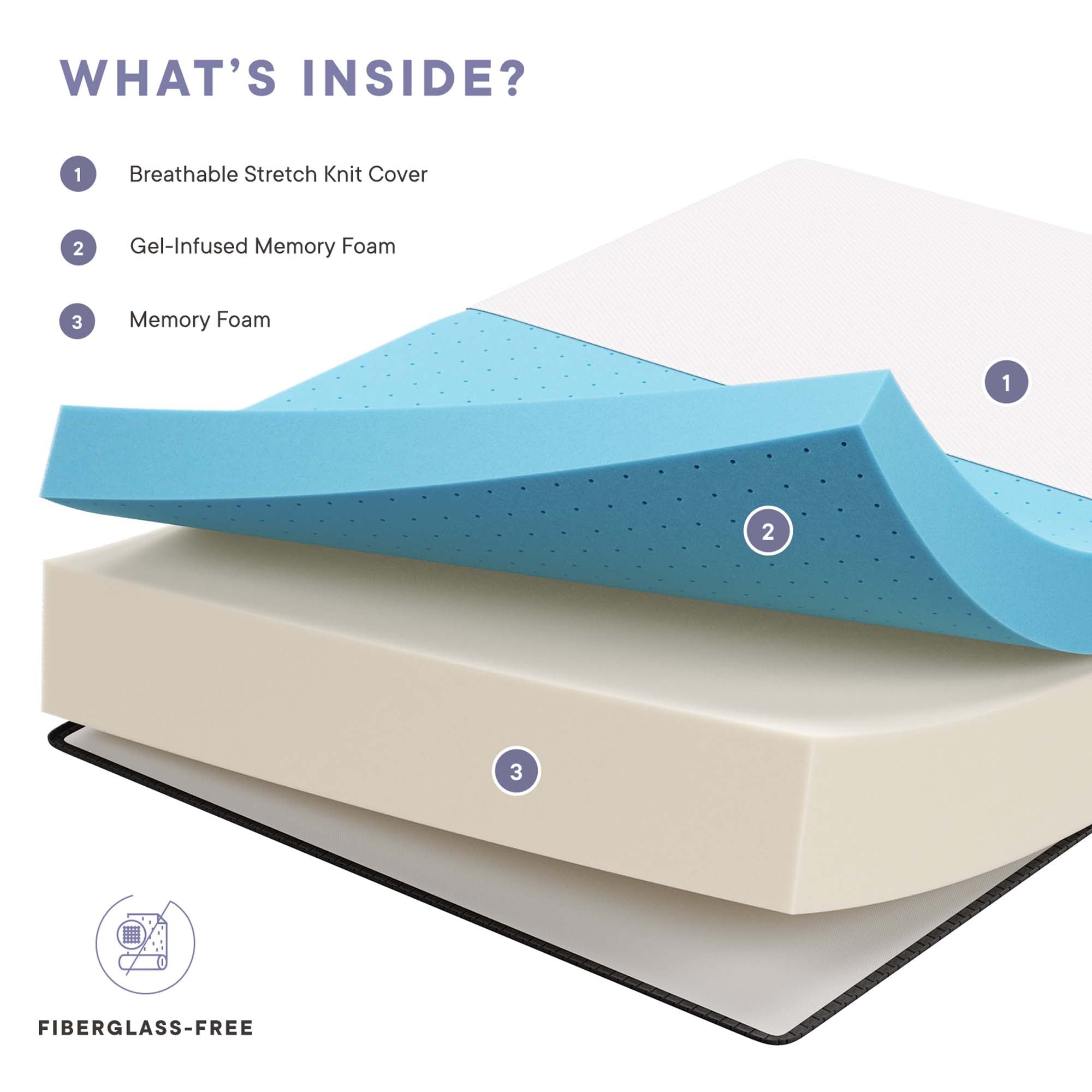 Aveline 16" Memory Foam King Mattress, White