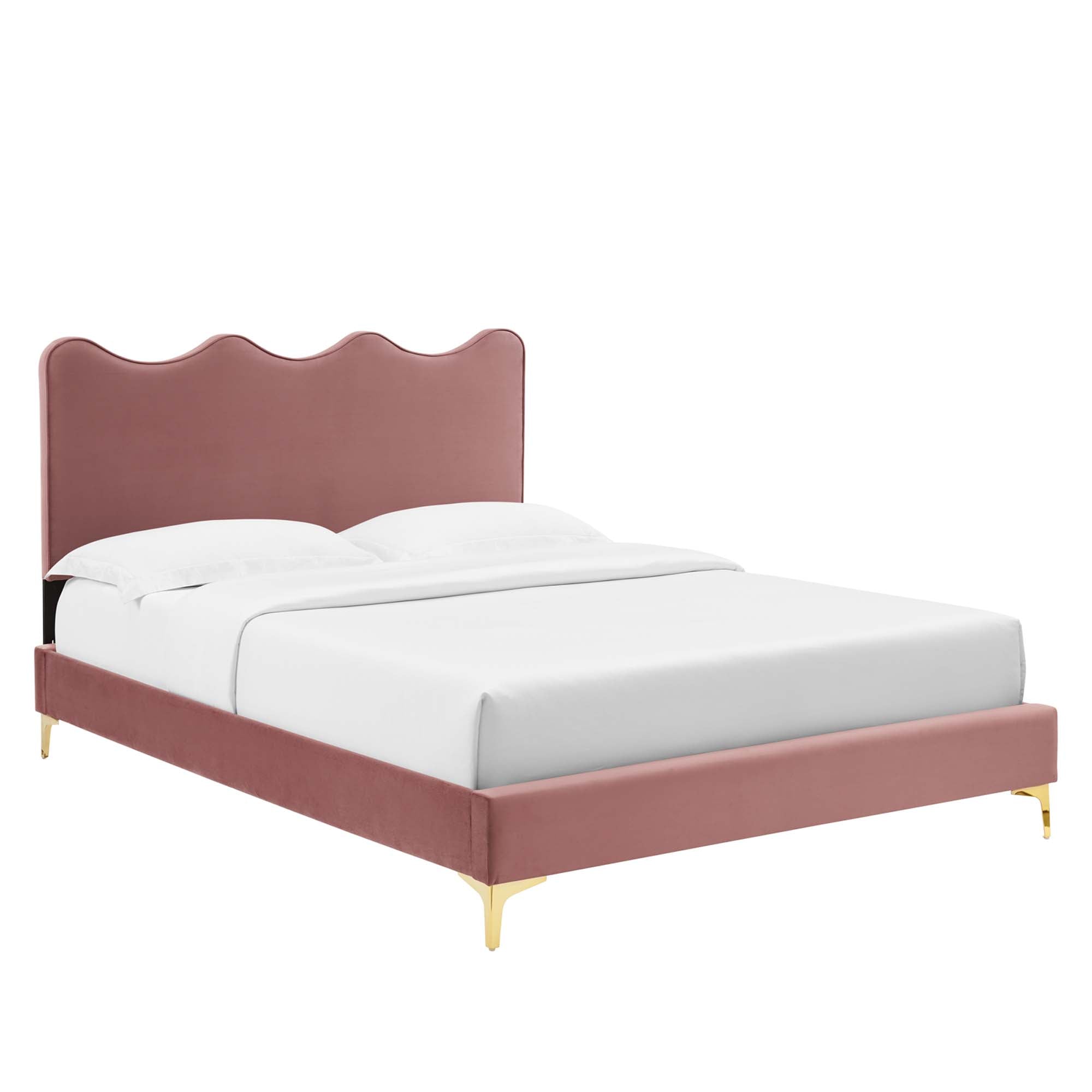 Current Dusty Rose Performance Velvet Twin Platform Bed