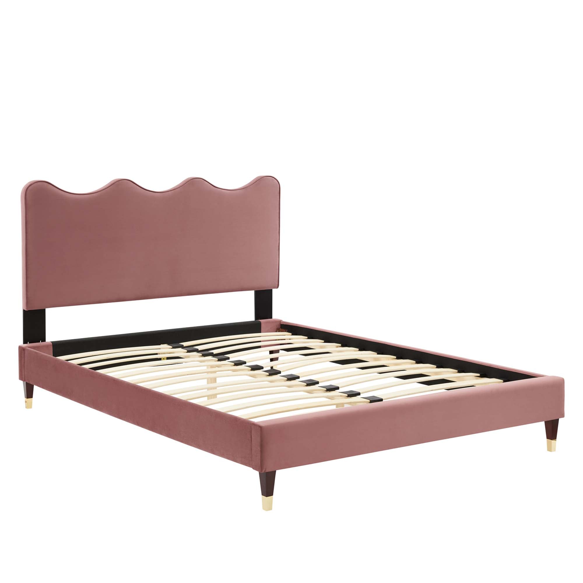 Current Performance Velvet Twin Platform Bed, Dusty Rose
