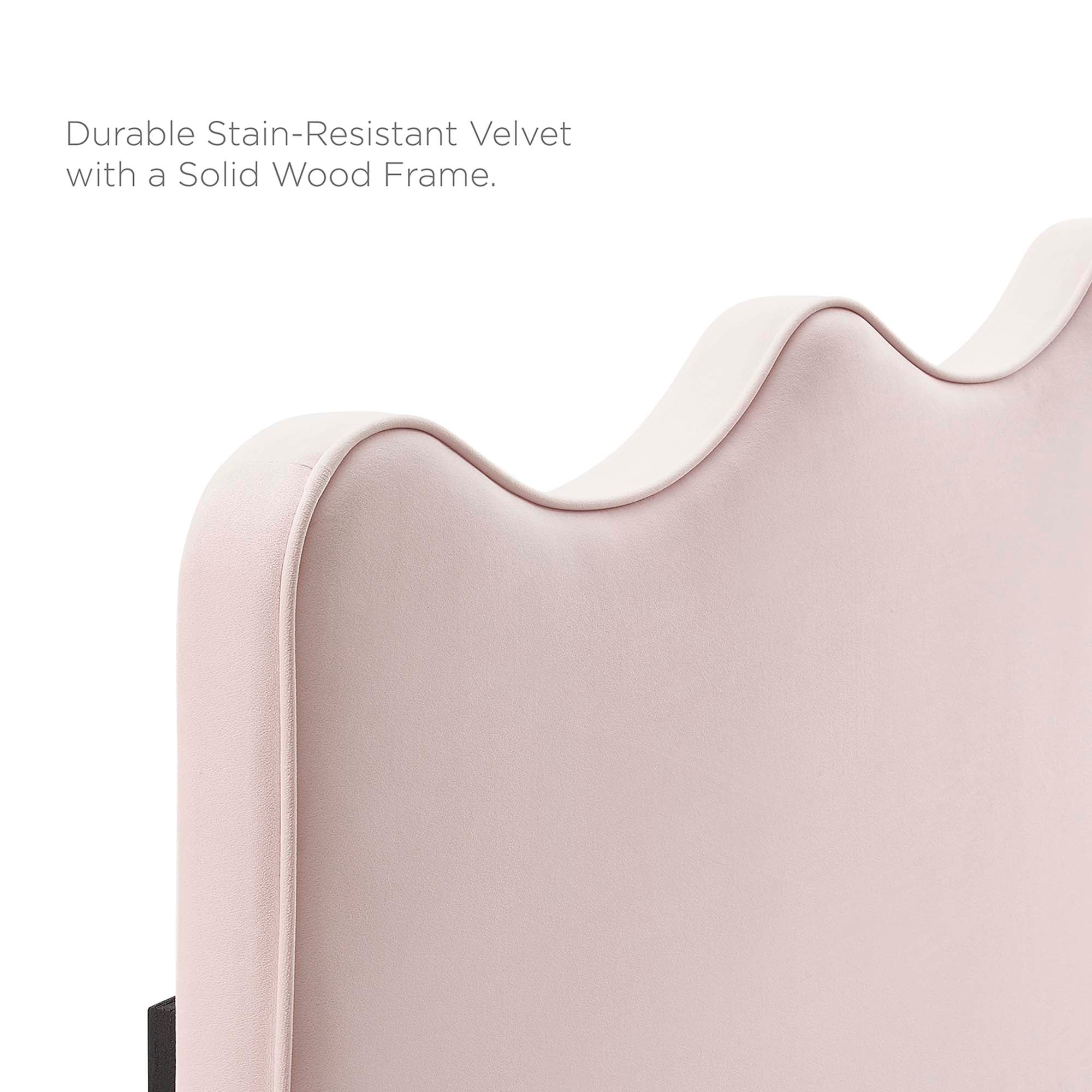 Current Performance Velvet Twin Platform Bed, Pink